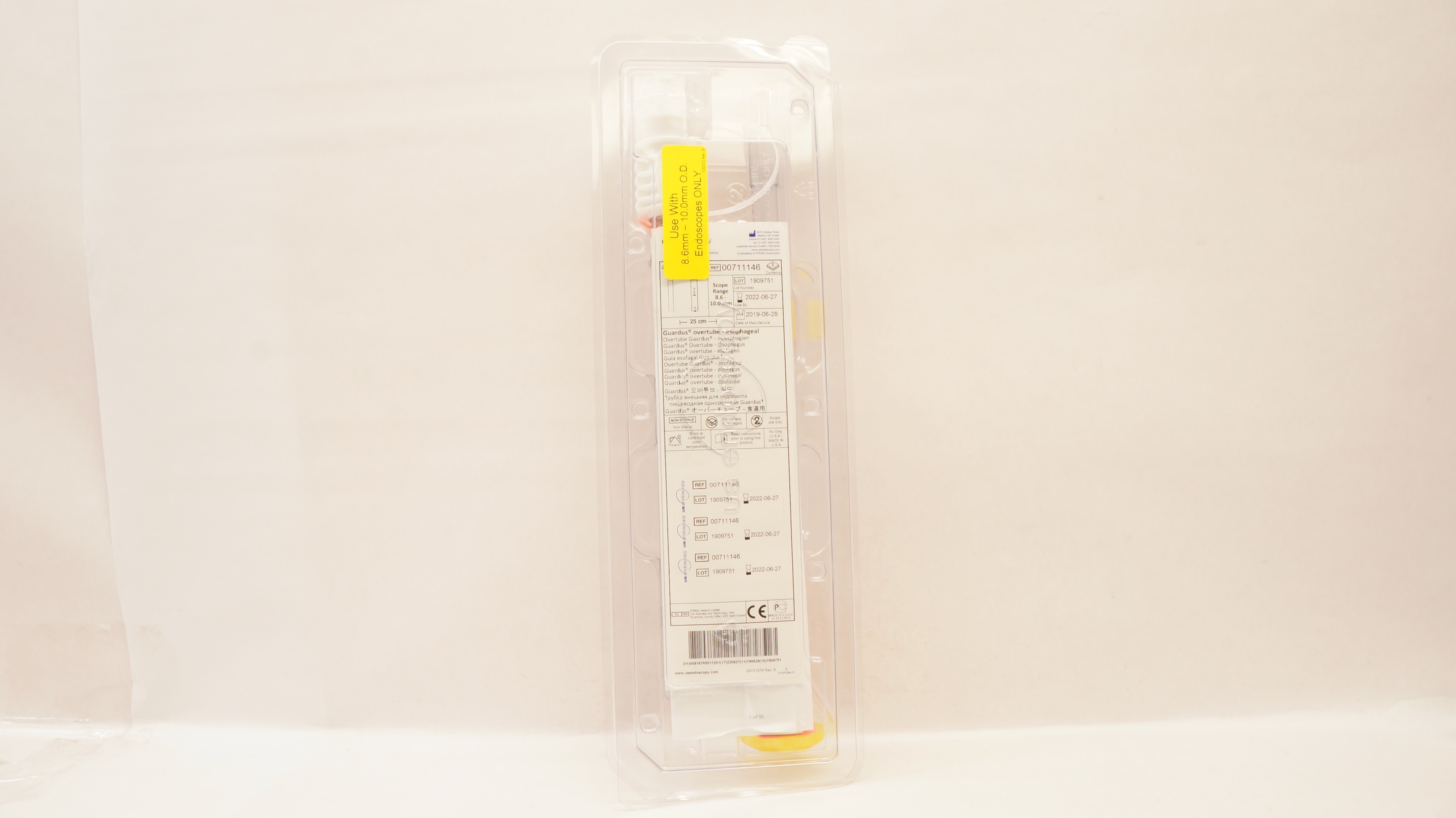 US Endoscopy 00711146 Steris Guardus Overtube - Esophageal 25cm (x)