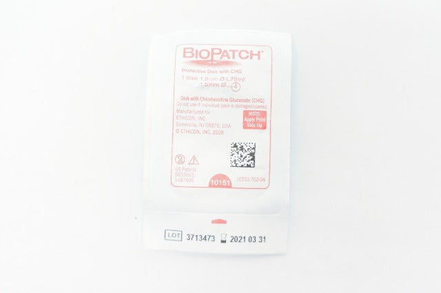 Ethicon 10151 BioPatch Protective Disk with CHG 0.75inch x 1.5mm (x)