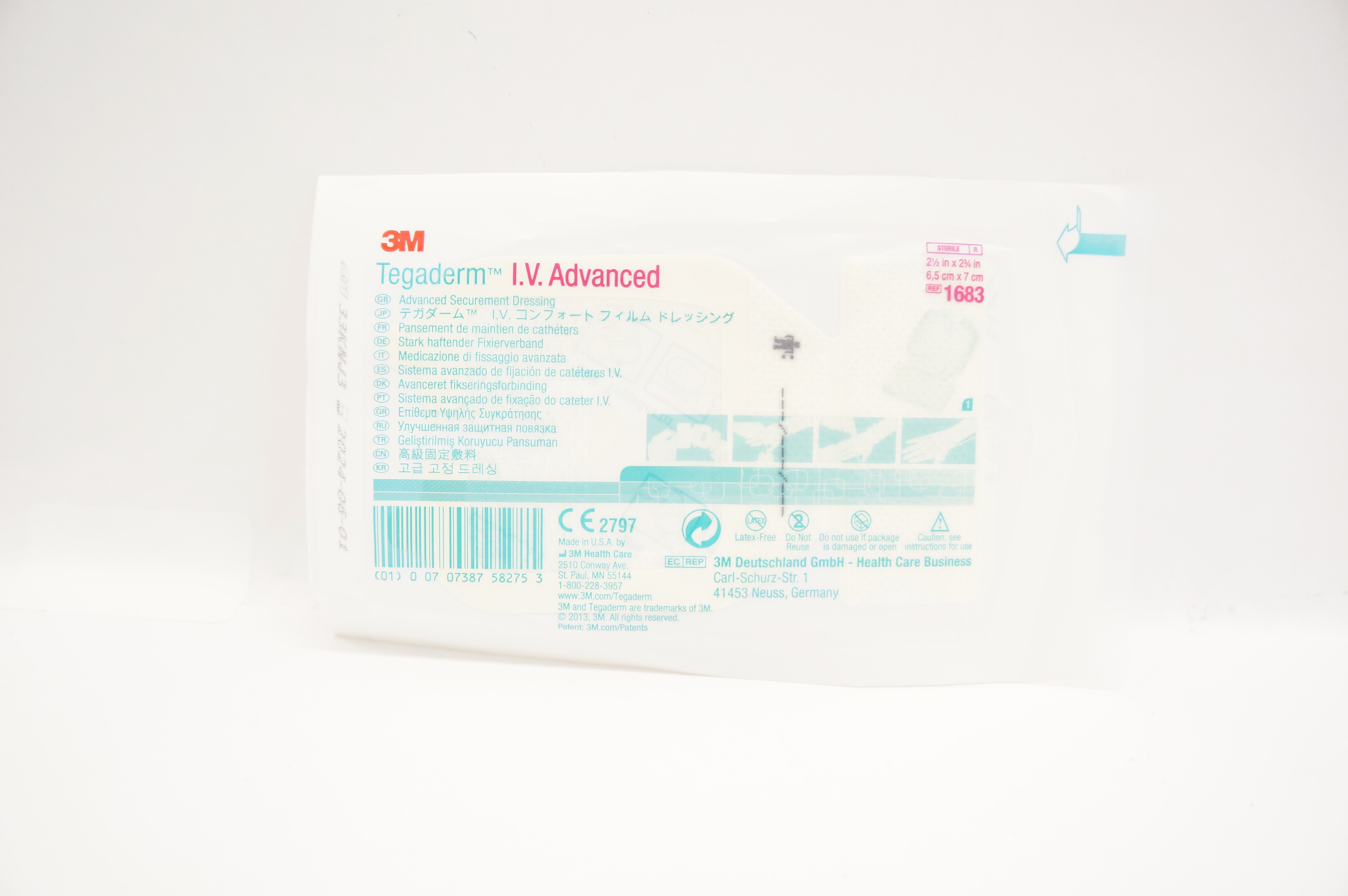 3M 1683 Tegaderm IV Advanced Securement Dressing 2-1/2inch x 2-3/4inch (x)
