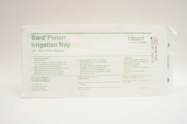 Bard 750307 Piston Irrigation Tray With 70cc Piston Syringe (x)