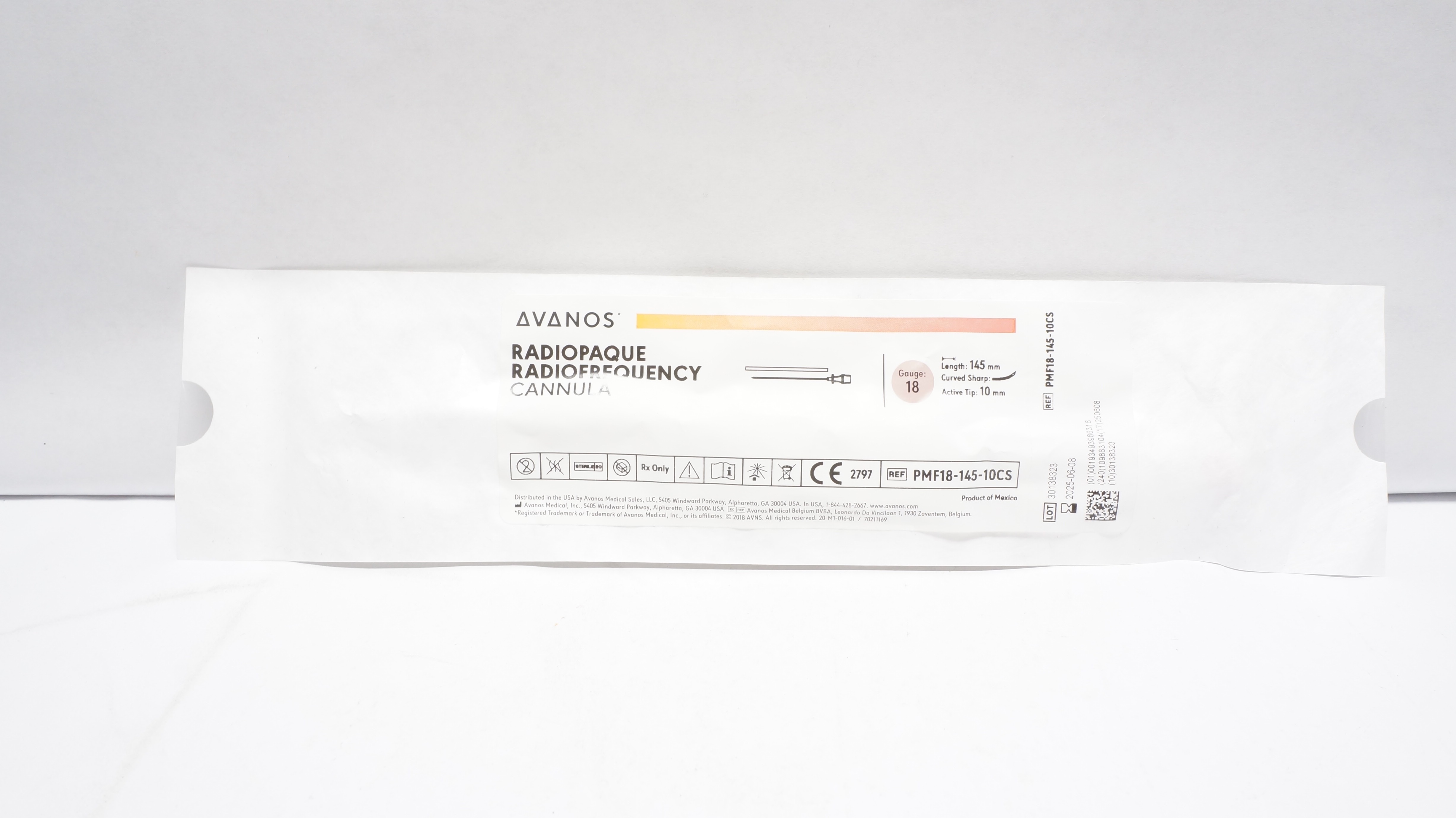 Avanos PMF18-145-10CS Radiopaque/Radiofrequency Cannula 18Ga (x)
