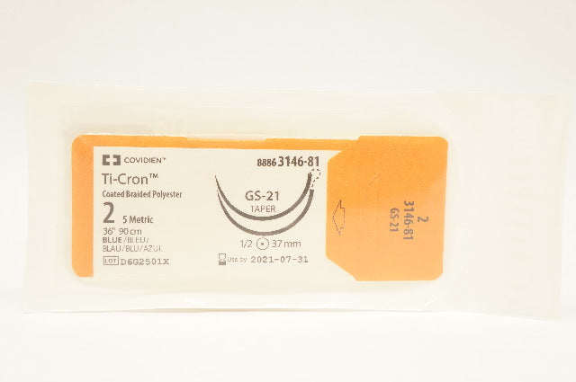 Covidien 88863146-81 2 Ti-cron Blue 90cm GS-21 Taper 37mm (x)