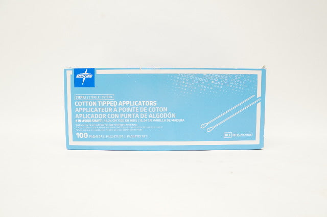 Medline MDS202000 Cotton Tipped Applicators 6 inch Wood Shaft - Box of 74 packs of 2