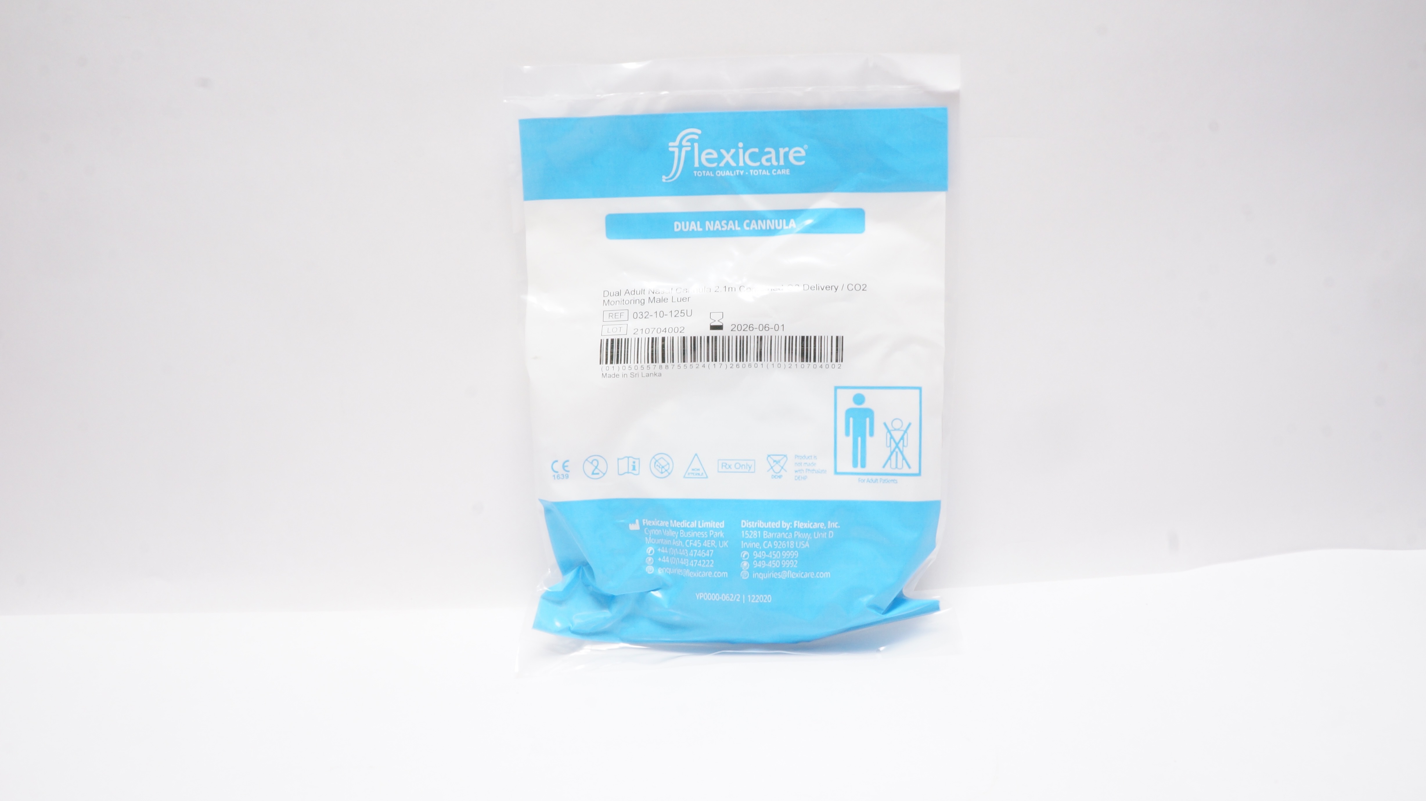 Flexicare 032-10-125U Dual Adult Nasal Cannula 7Ft. Combined O2 ...