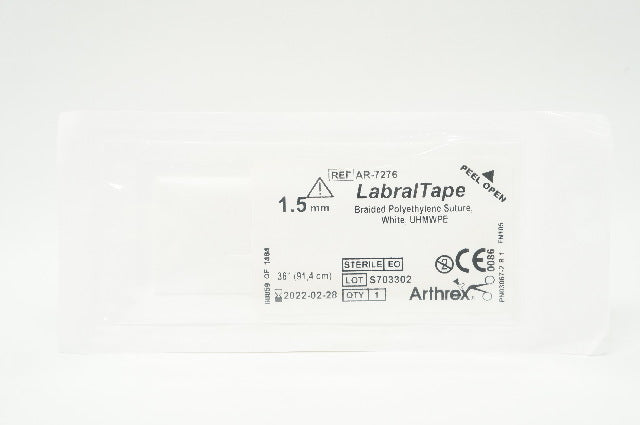 Arthrex AR-7276 LabralTape Braided Polyethylene Stre. White, 1.5mm, 16inch