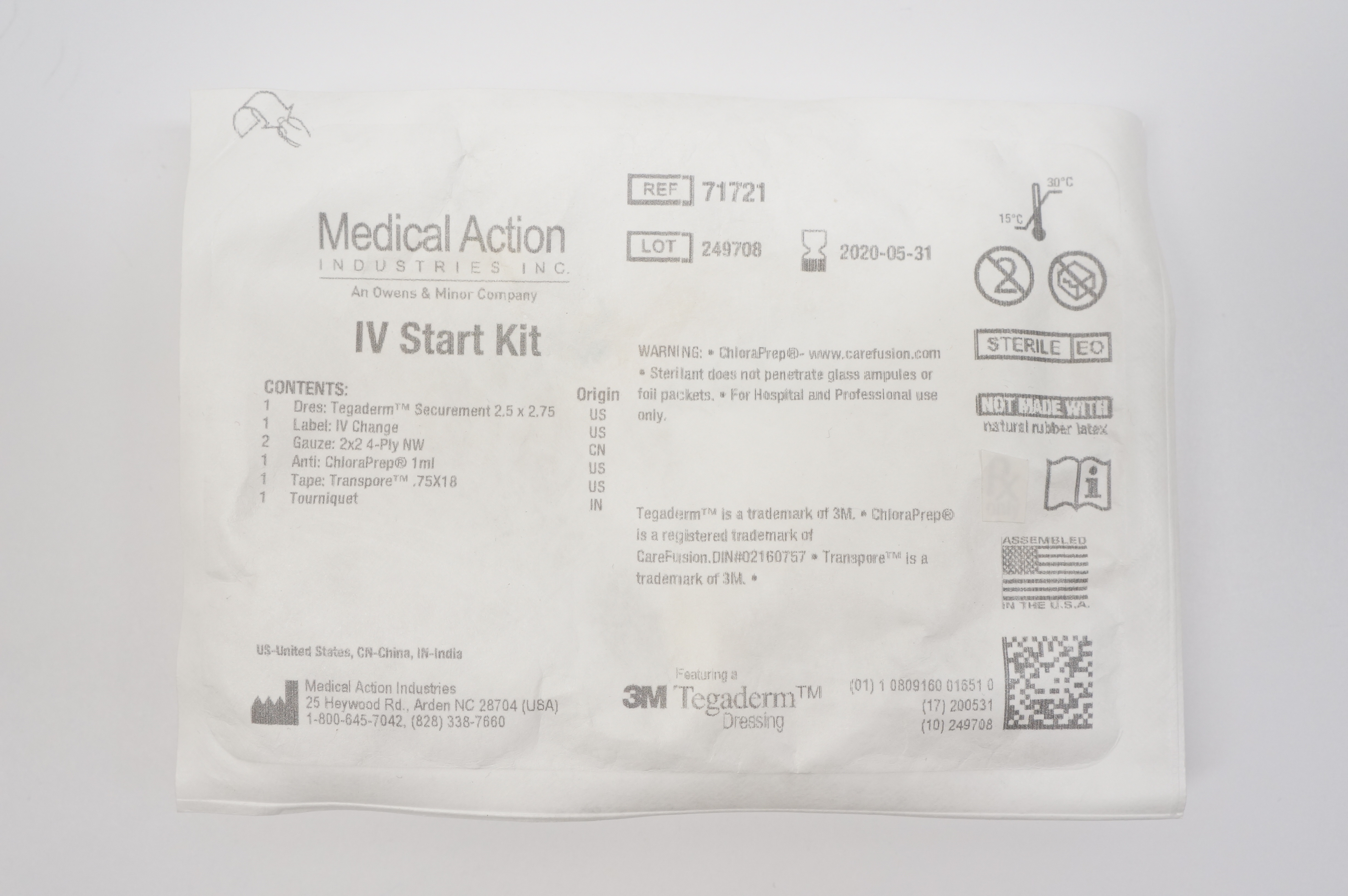 Medical Action Industries 71721 Featuring 3M Tegaderm Dressing IV Start