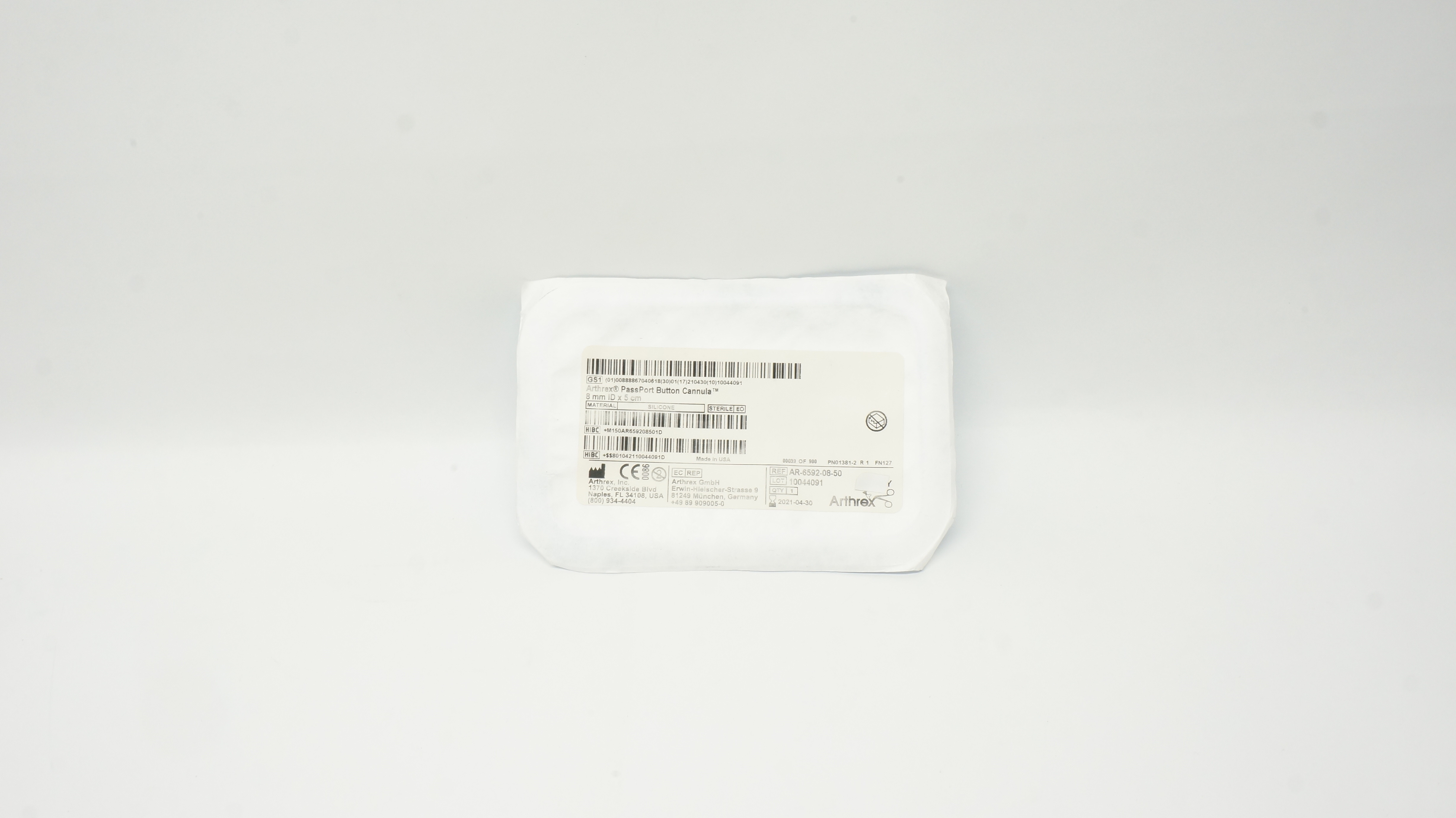 Arthrex AR-6592-08-50 PassPort Button Cannula 8mm x 5cm (x)