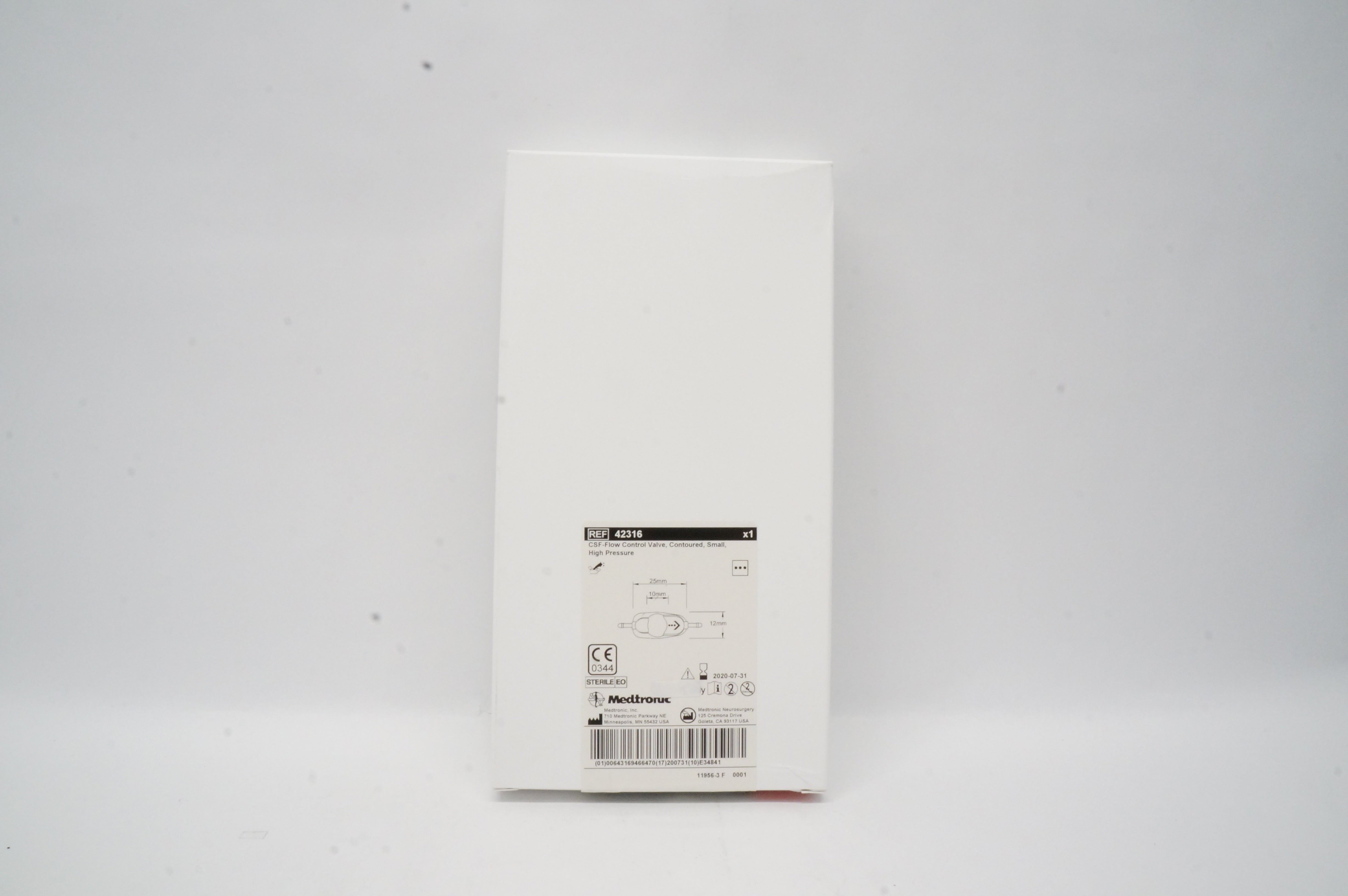 Medtronic 42316 Control Valve, Contoured, Small, High Pressure 25 x 10 x 12mm (x)
