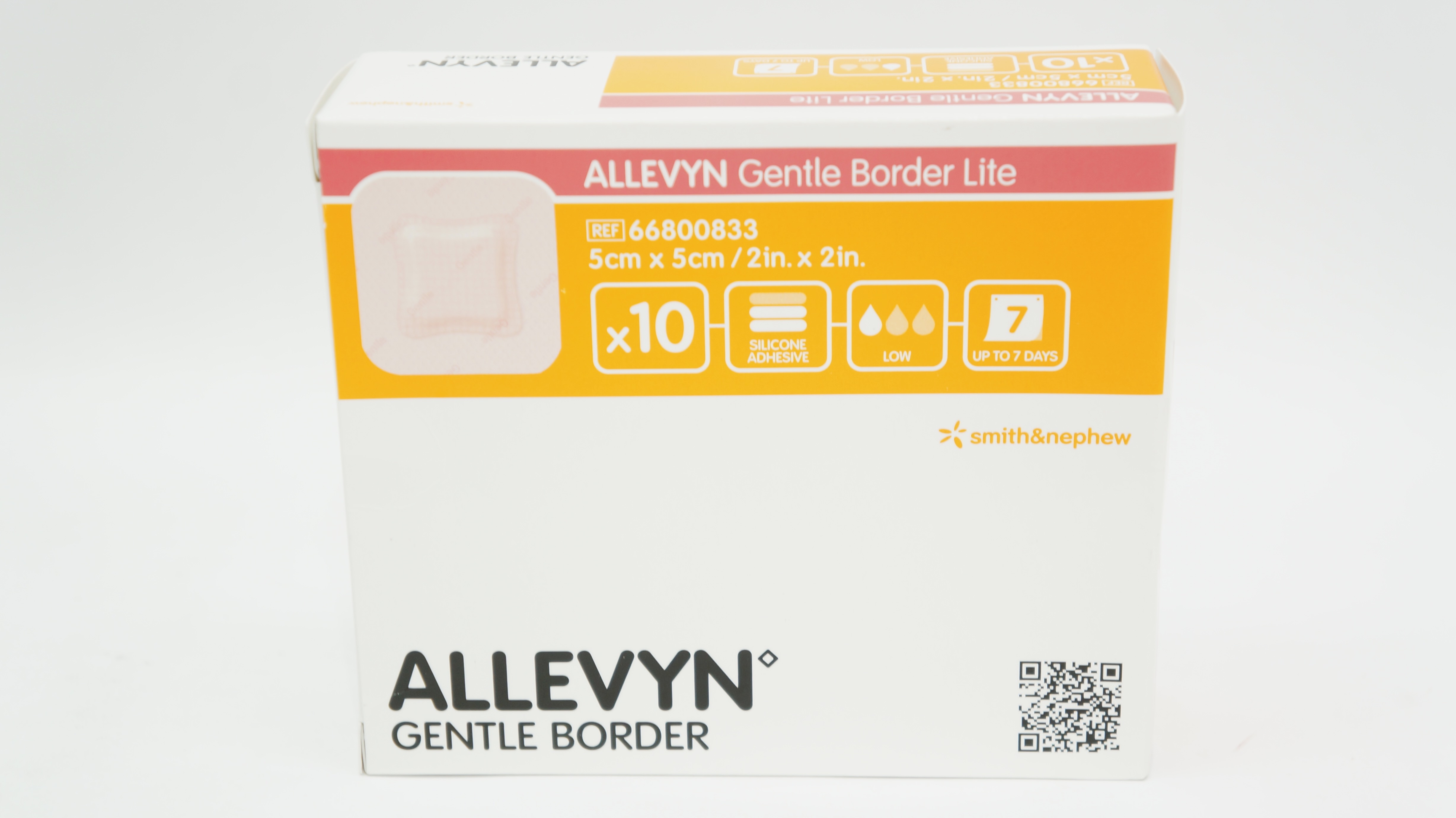 Smith&Nephew 66800833 Allevyn Gentle Border Dressing 2 x 2inch (x) - Box of 10
