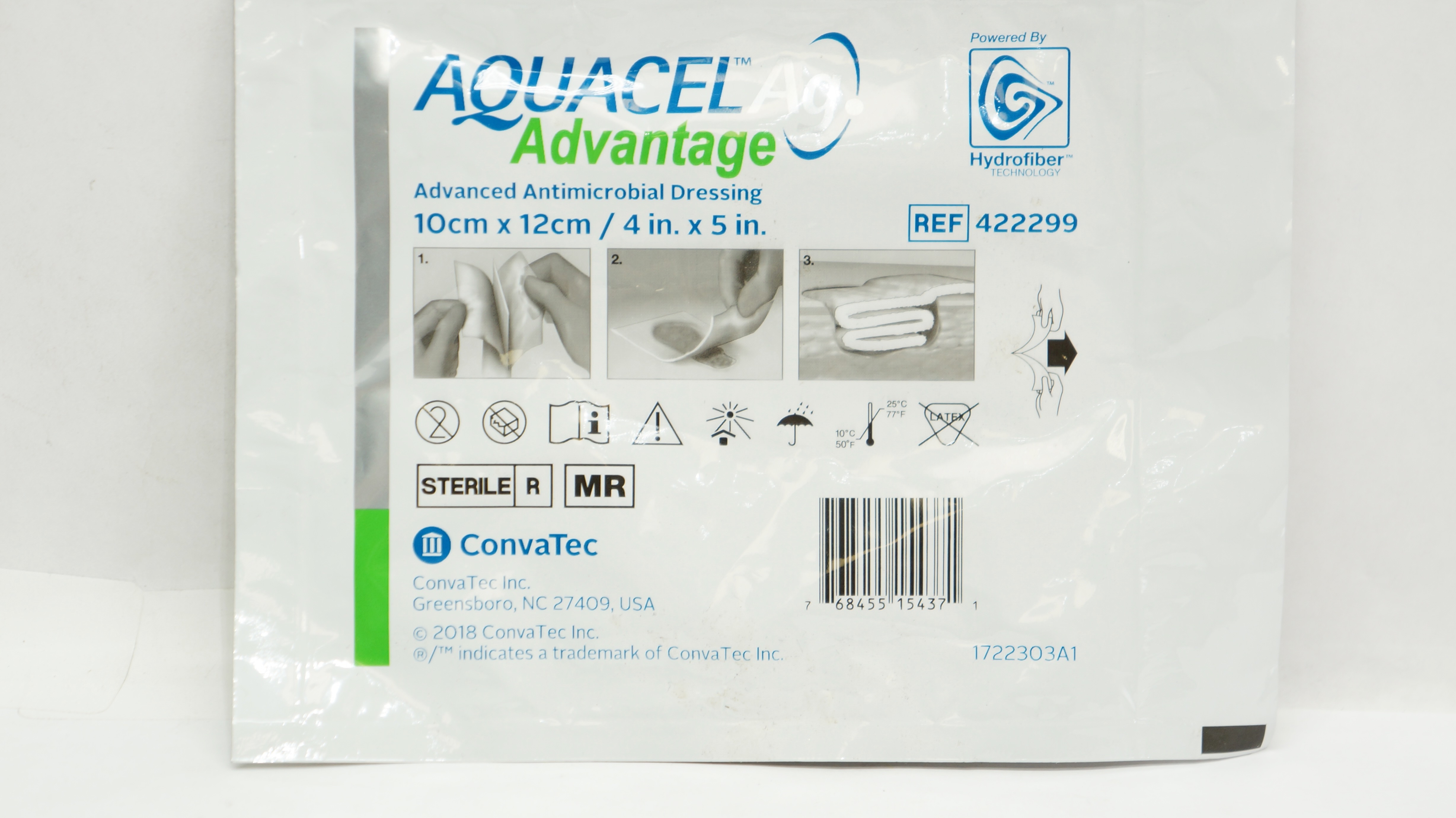 ConvaTec 422299 Aquacel Ag Advanced Antimicrobial Dressing 4inch x 5inch