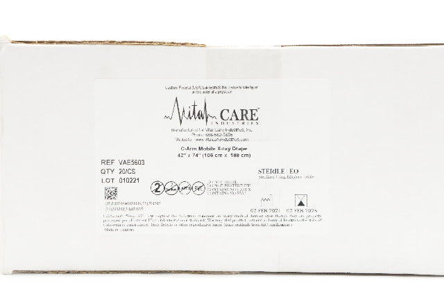 Vital Care VAE5603 C-Arm Mobile X-Ray Drape 42 inch x 74 inch - Case of 20