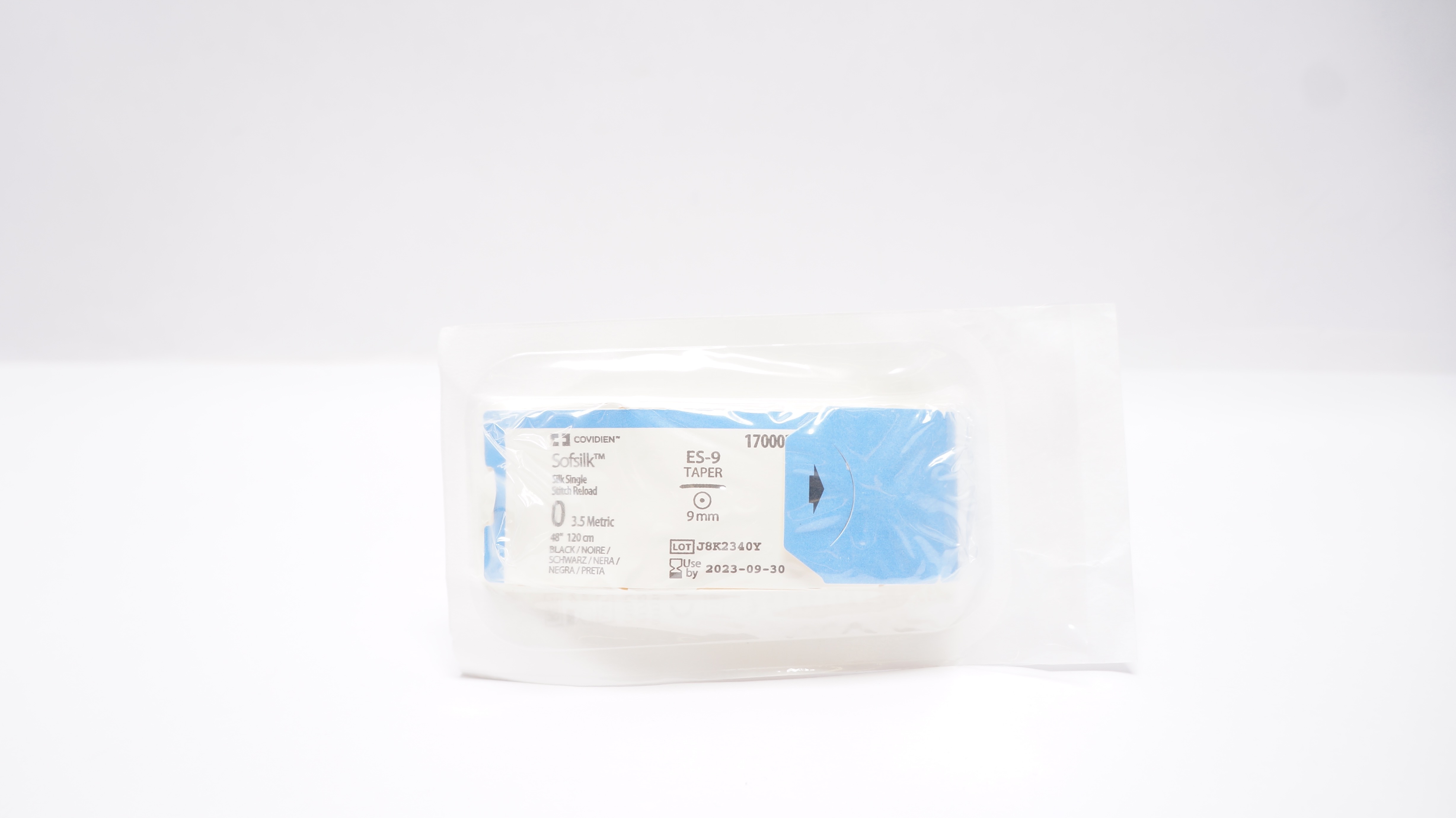 Covidien 170003 0 Sofsilk Silk Single Stitch Reload ES-9 Taper 9mm, 48inch (x)