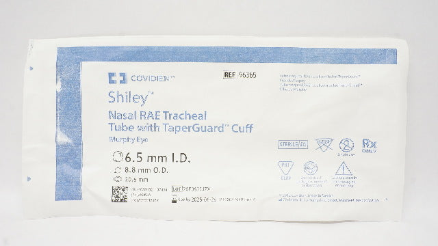 Covidien 96365 Shiley Nasal Rae Tracheal Tube with Cuff 6.5 ID x 8.8 OD x 20.6mm