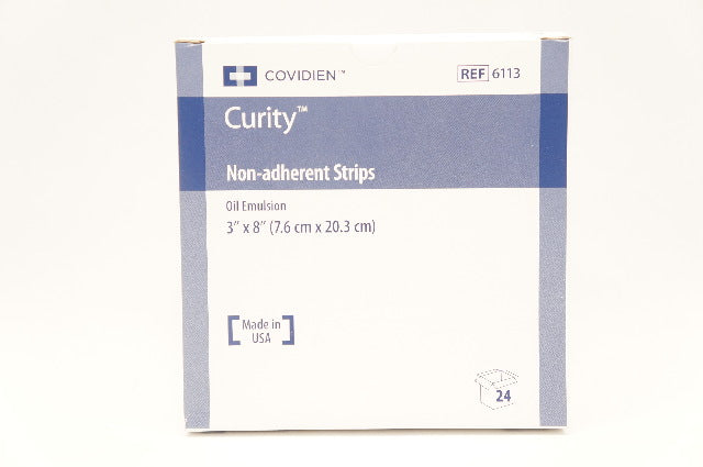 Covidien 6113 Curity Non-Adherent Strips 3inch x 8inch - Box of 24