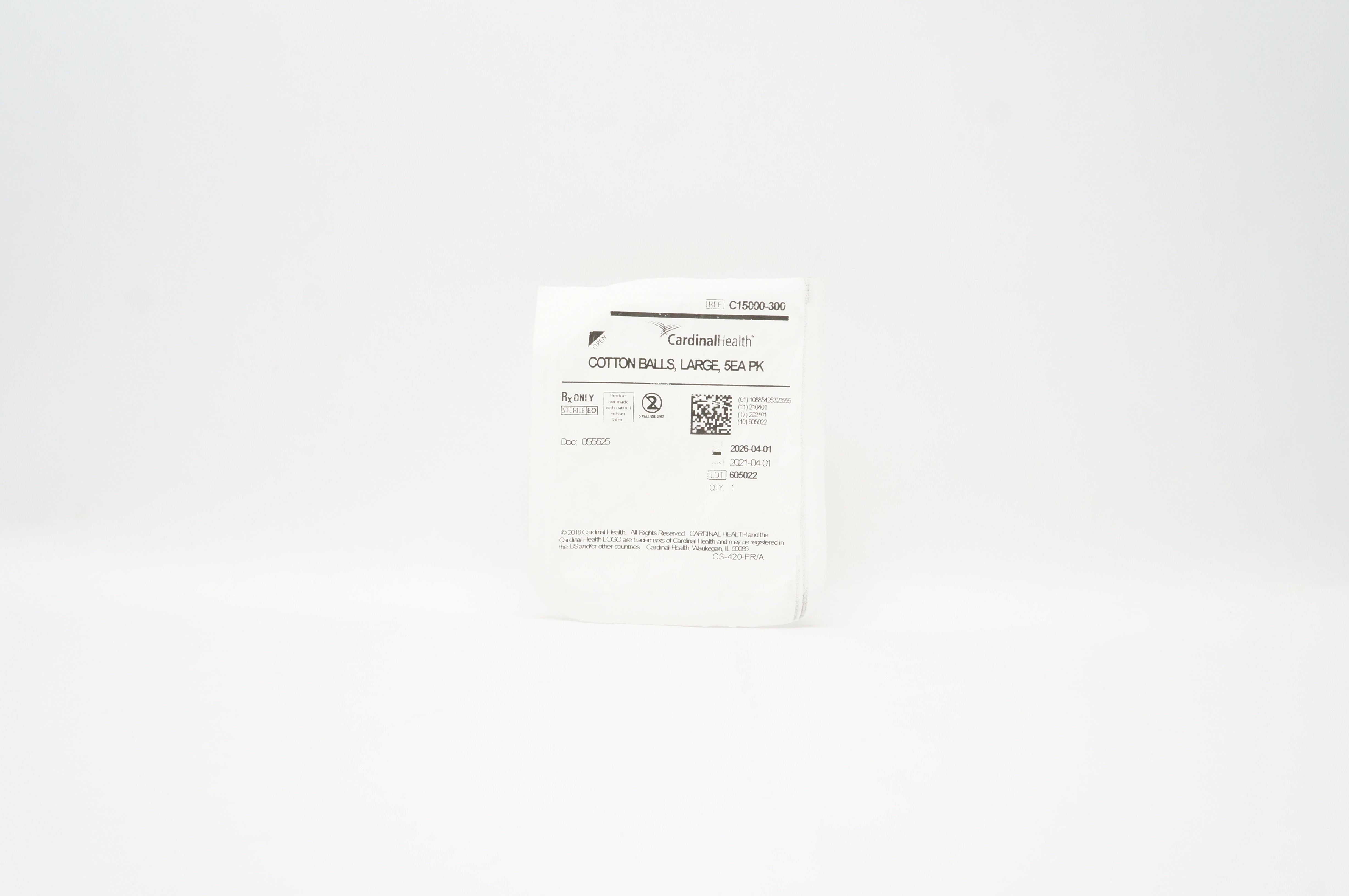 Cardinal Health C15000-300 Cotton Balls, Large - Pack of 5