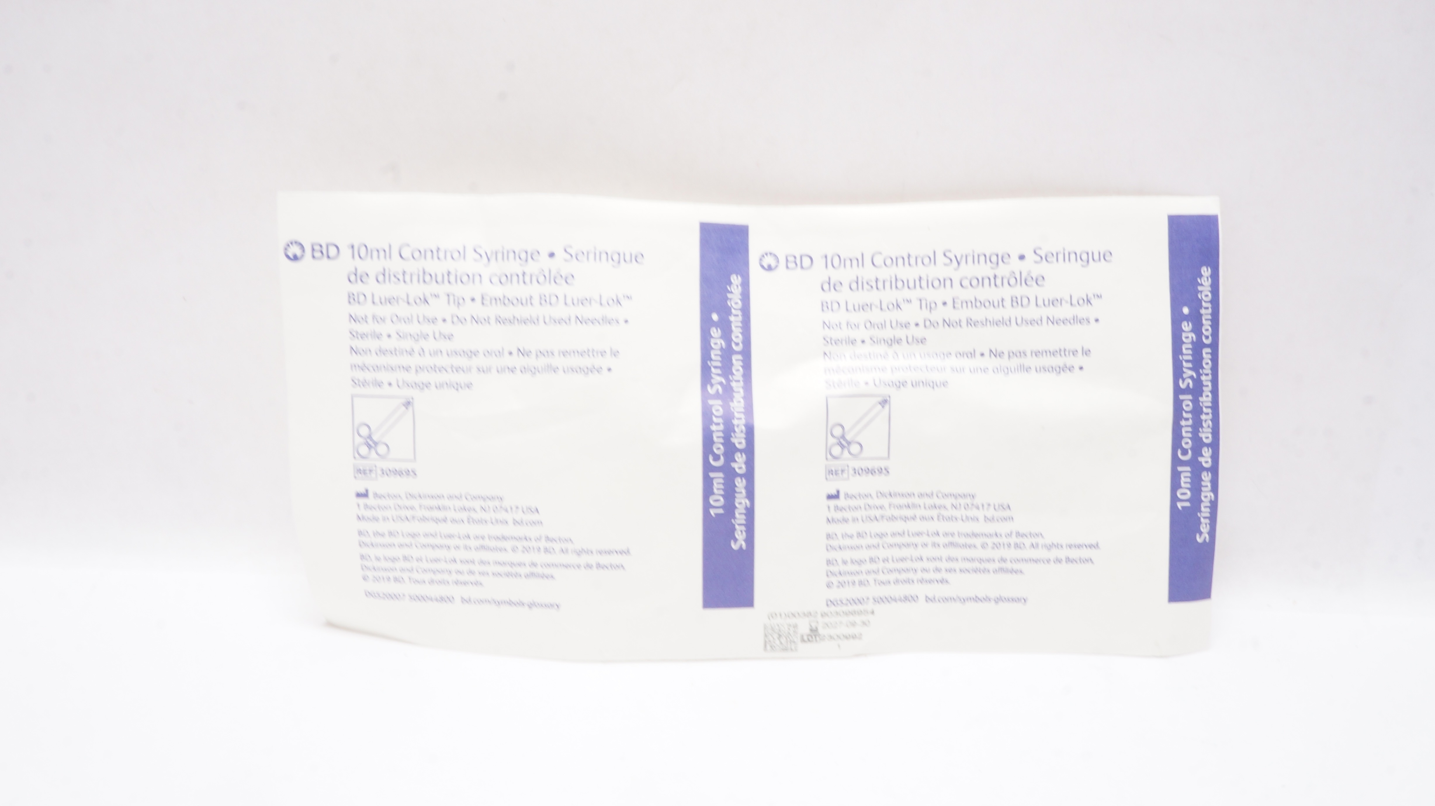 BD 309695 Luer-Lok Tip Control Syringe 10mL