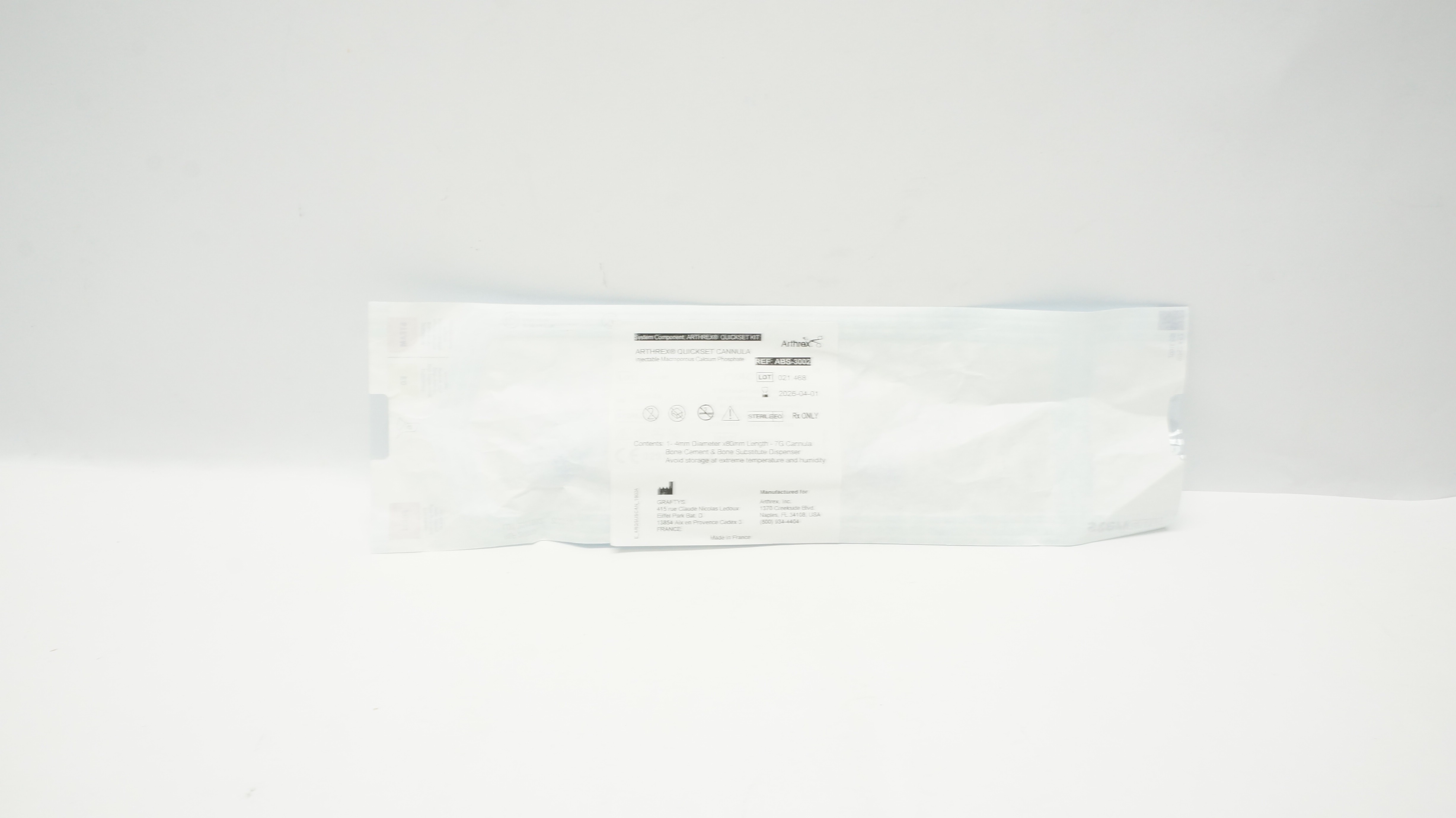 Arthrex ABS-3002 Quickset Cannula Kit 1-4mm x 80mm