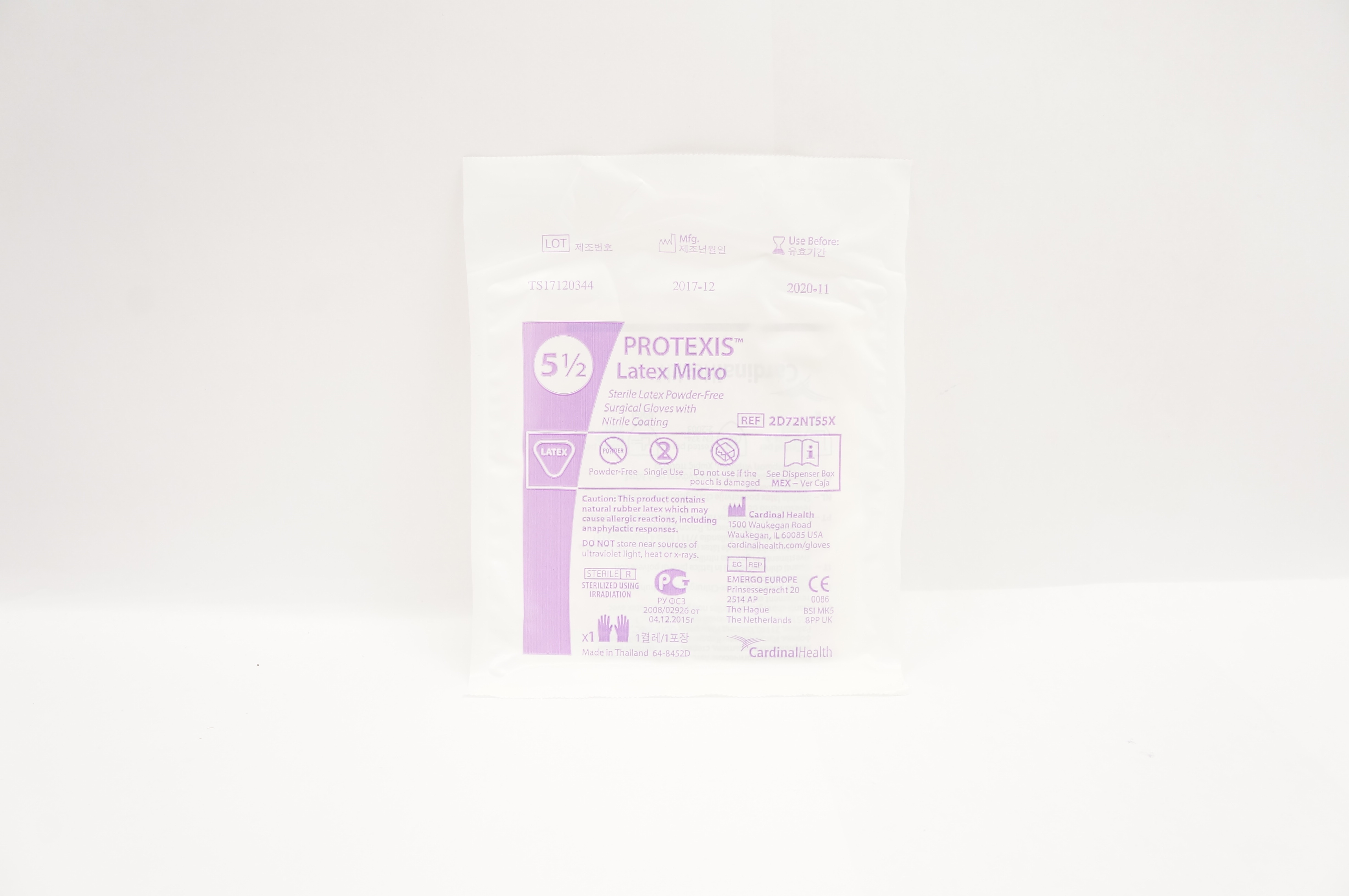 Cardinal Health 2D72NT55X Protexis Latex Micro Surgical Gloves, Size 5-1/2 (x)
