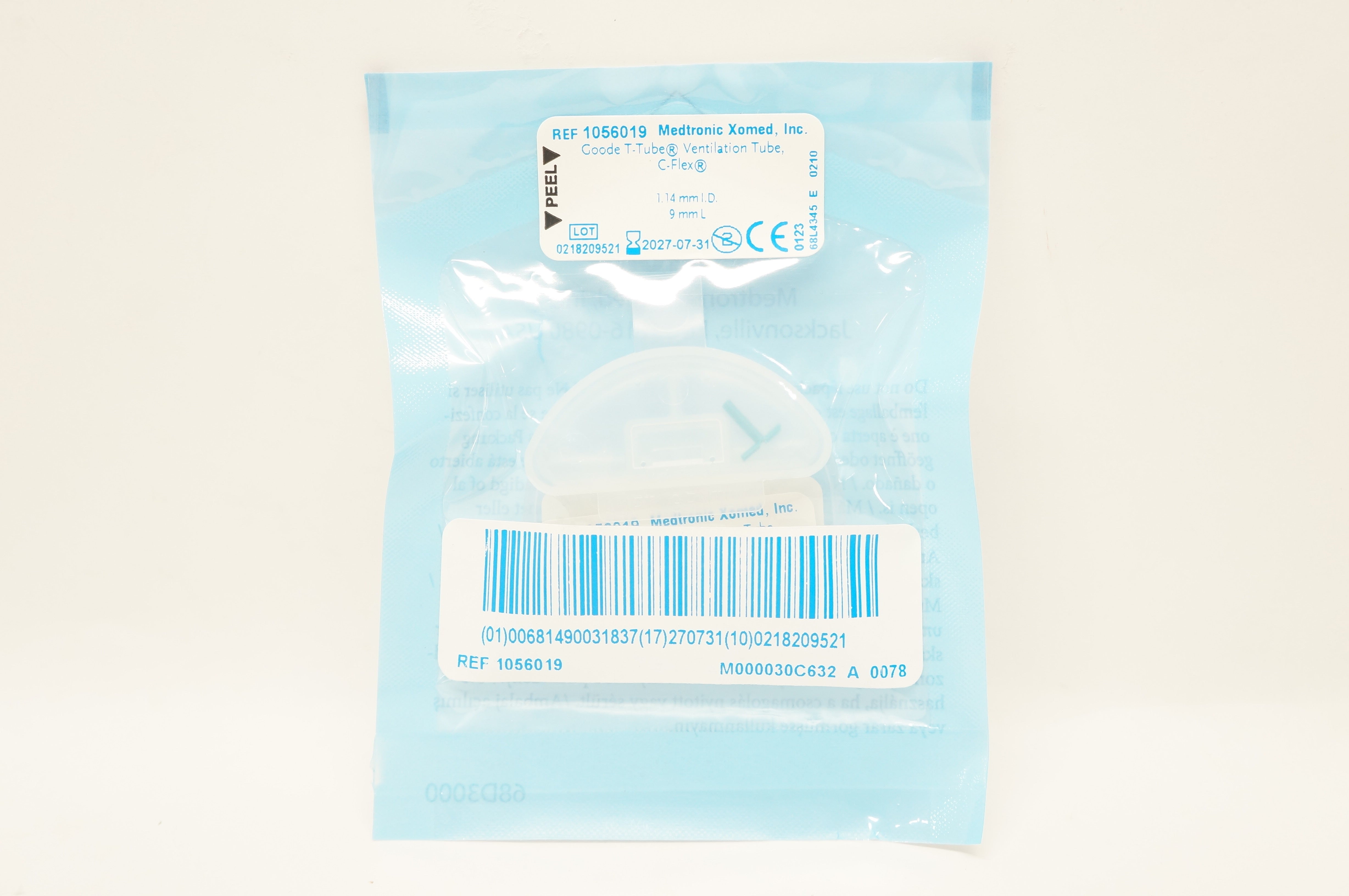 Medtronic Xomed 1056019 Goode TTube, Ventilation Tube, CFlex 1.14mm x 9mm