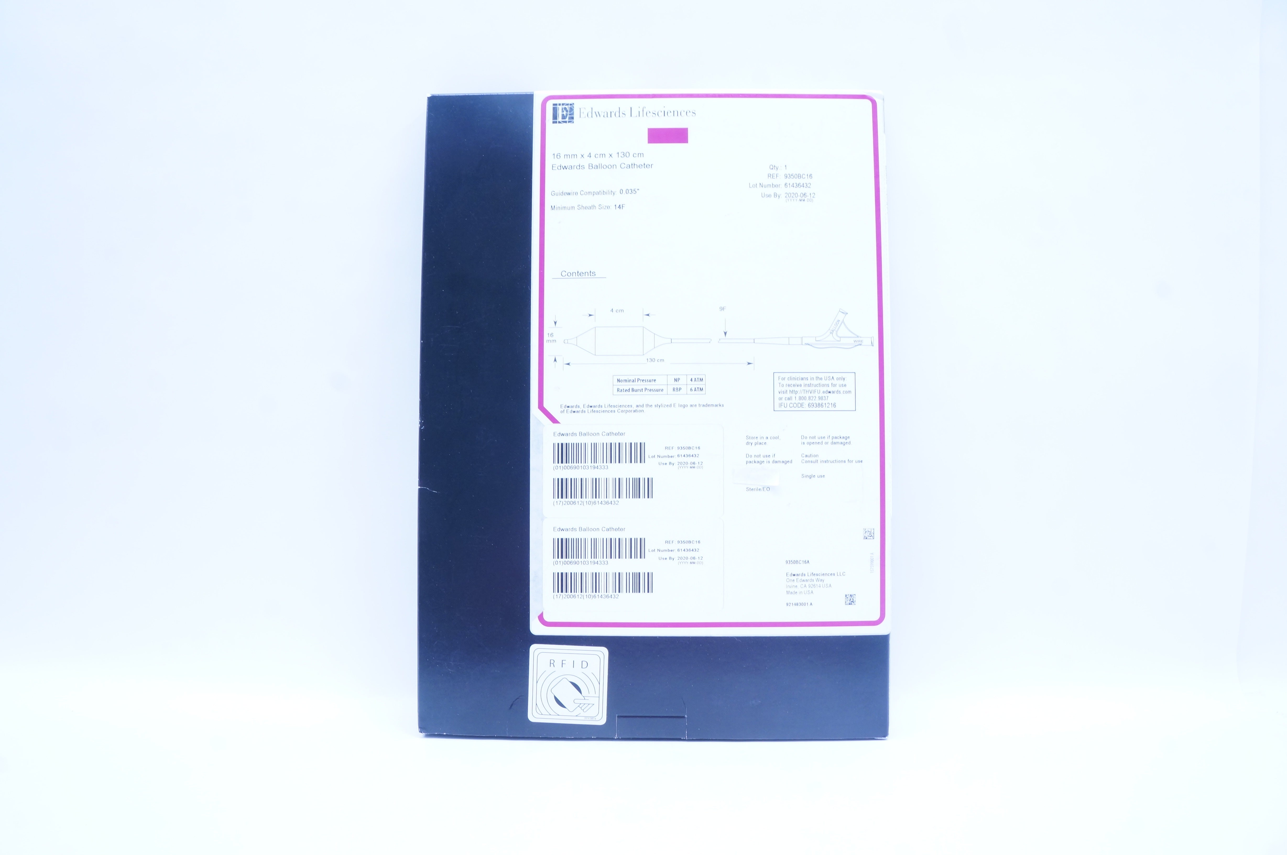 Edwards Lifesciences 9350BC16 Edwards Balloon Cath. 16 mm x 4 cm 130 cm (x)