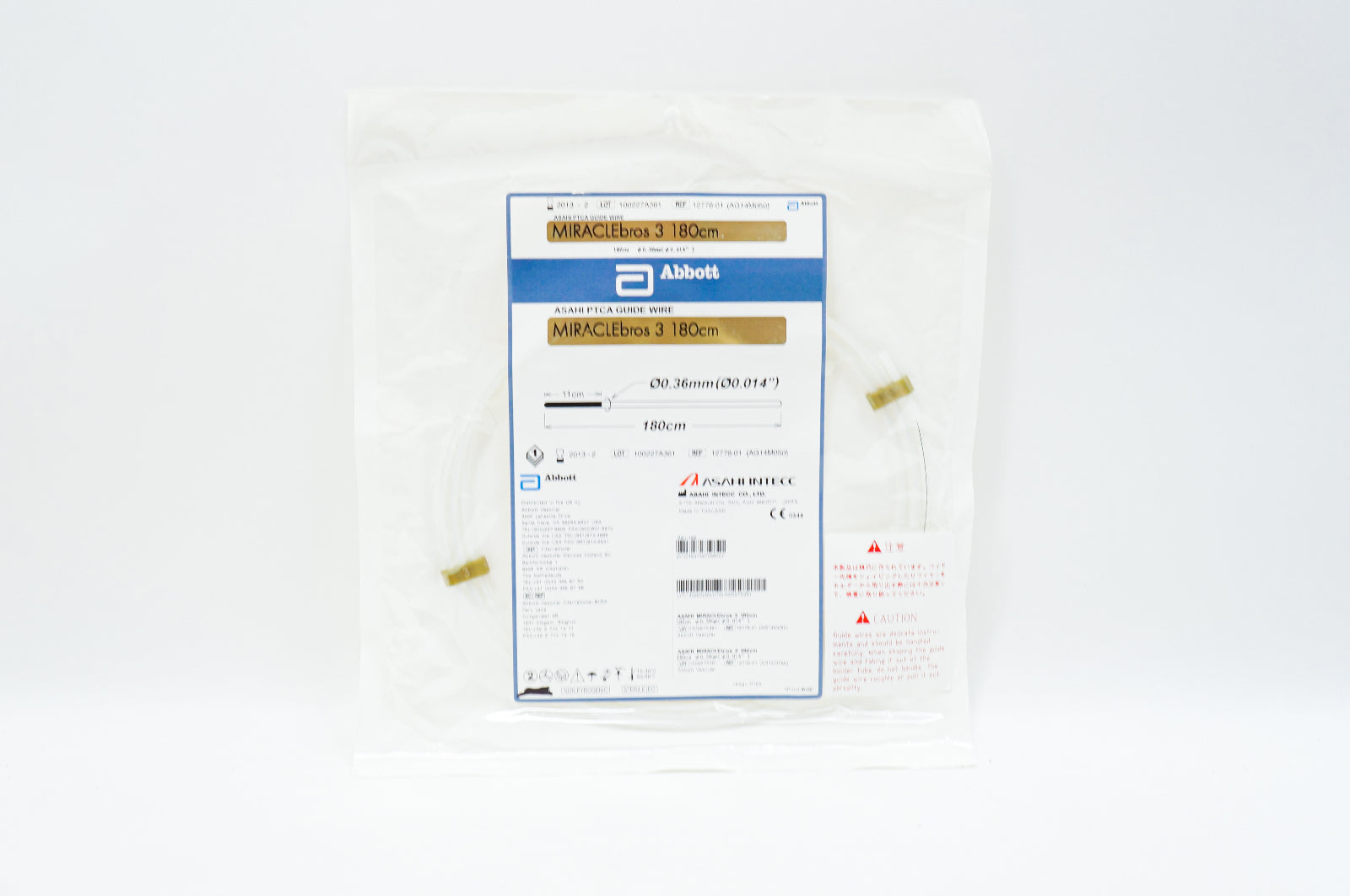 Abbott 12778-01 MIRACLEbros ASAHI PTCA Guide Wire 0.014inch x 180cm (x)
