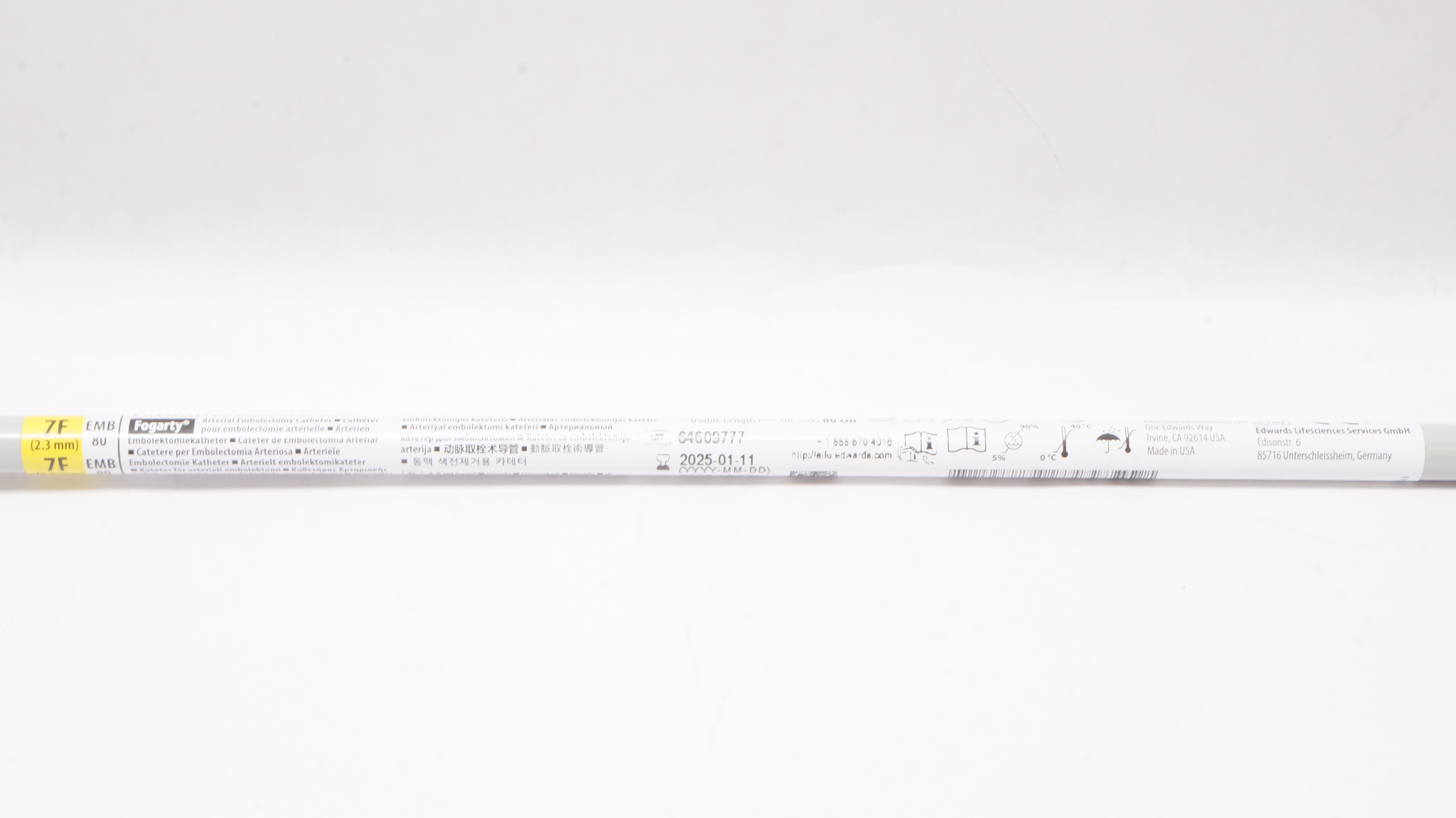 Edwards Lifesciences 120807F Fogarty Arterial Embolectomy Cath. 7Fr. x 80cm