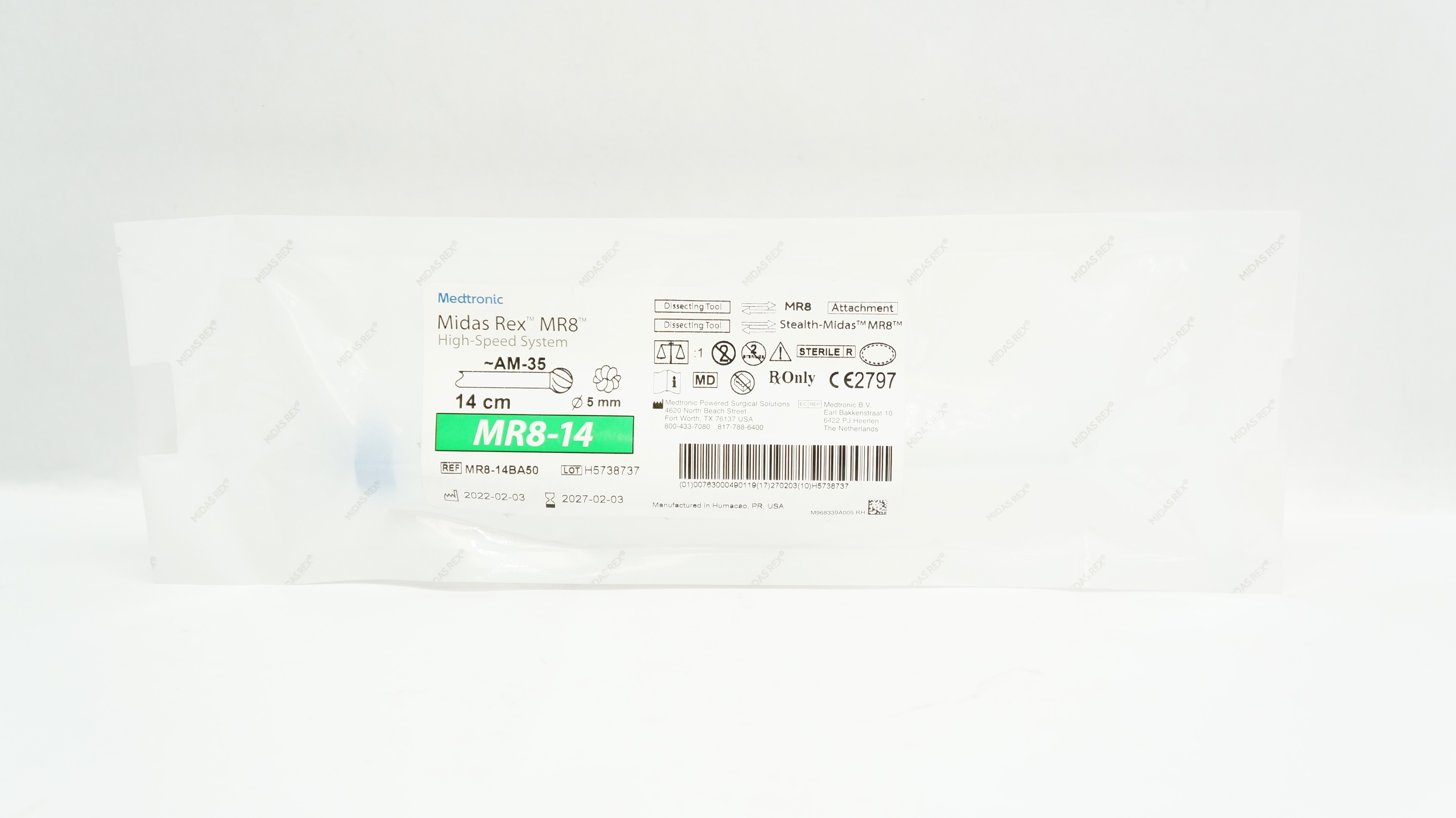 Medtronic MR8-14BA50 Midas Rex Dissecting Tool AM-35 MR8-14