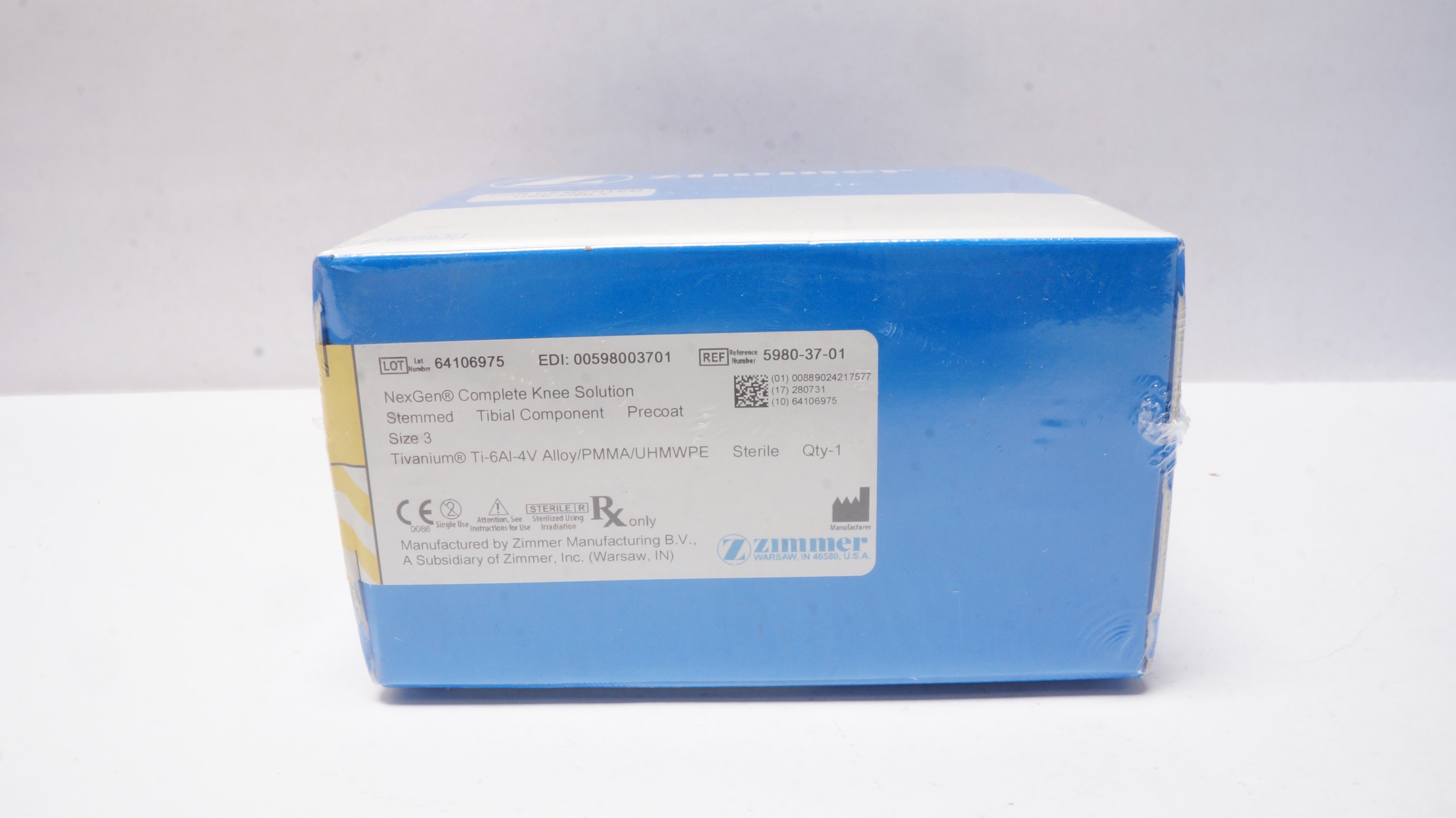 Zimmer 5980-37-01 NexGen Complete Knee Solution,Tibial Component