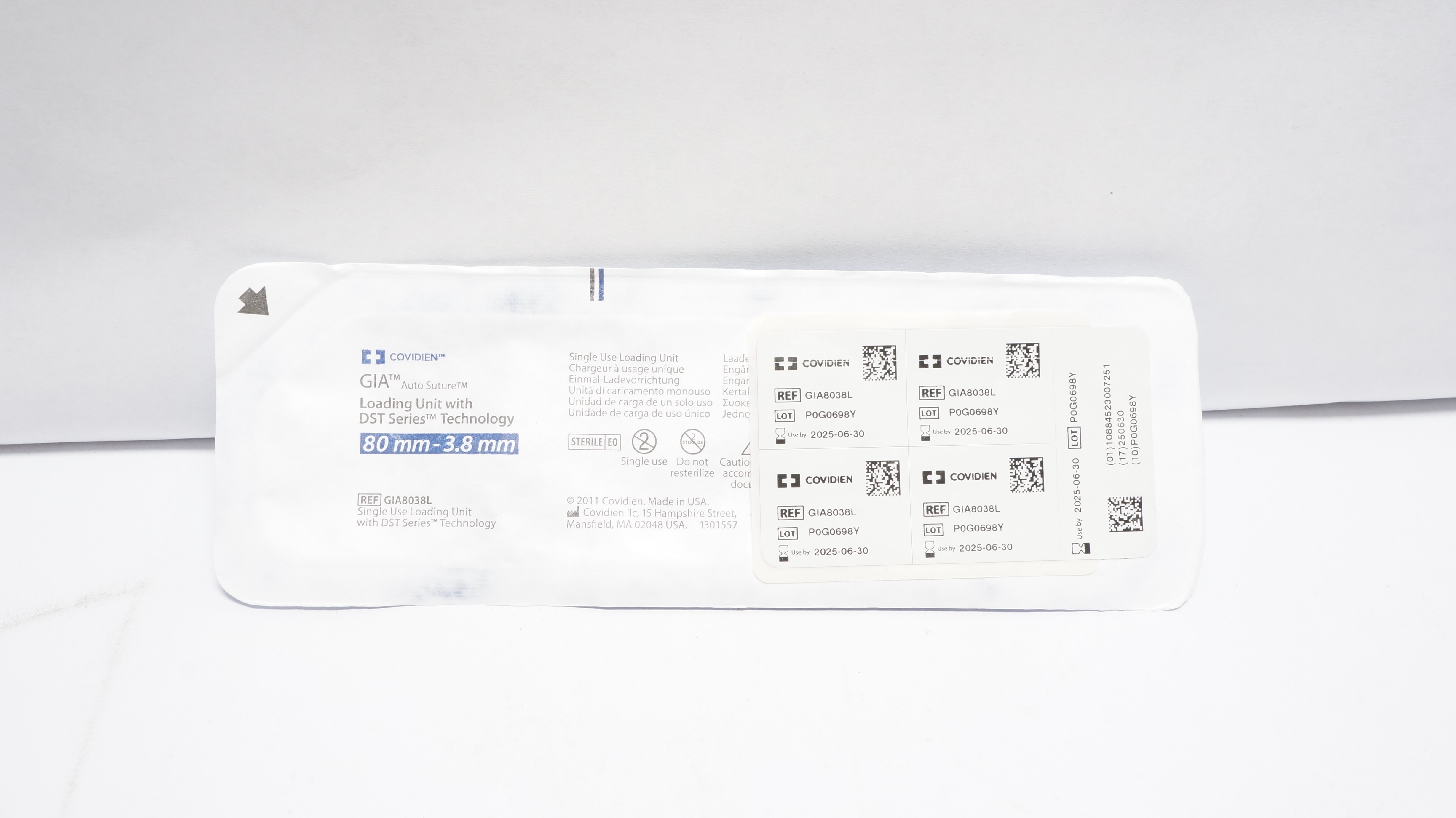 Covidien GIA8038L GIA Loading Unit W/DST Series Technology 80mm x 3.8mm (x)