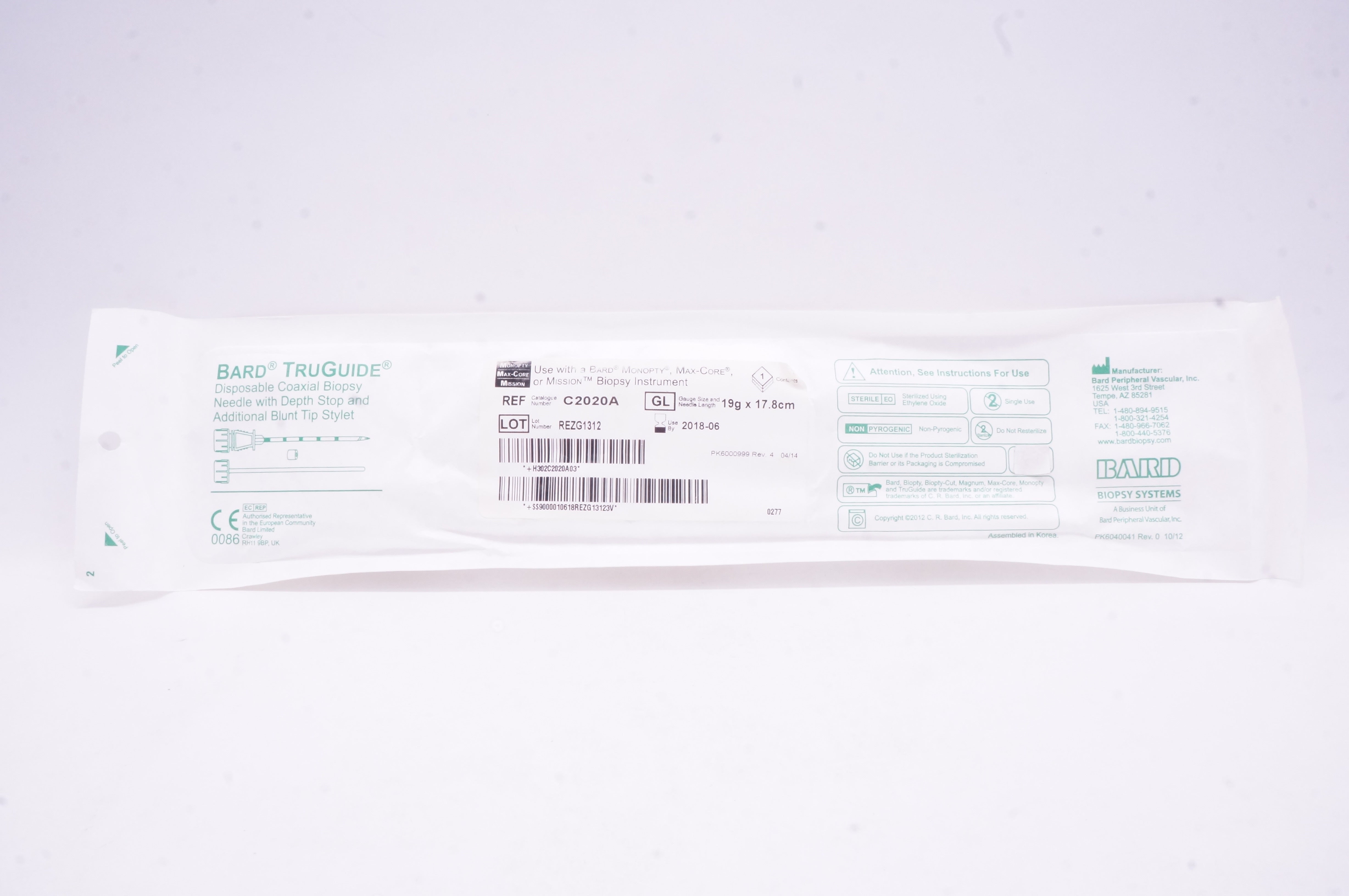 Bard C2020A TruGuide Disposable Coaxial Biopsy Needle (x)