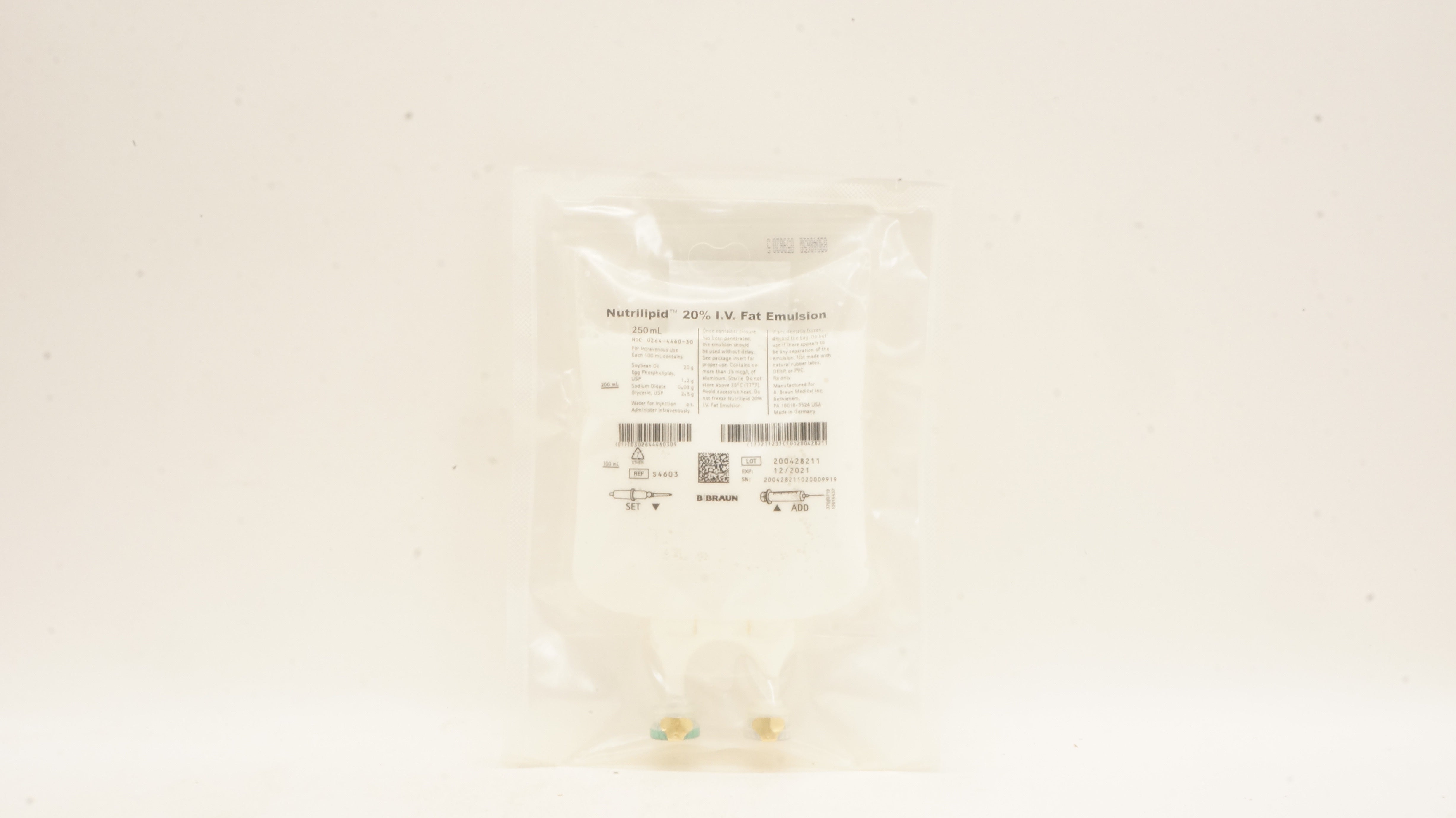 Braun S4603 Nutrilipid 20% I.V. Fat Emulsion 250mL