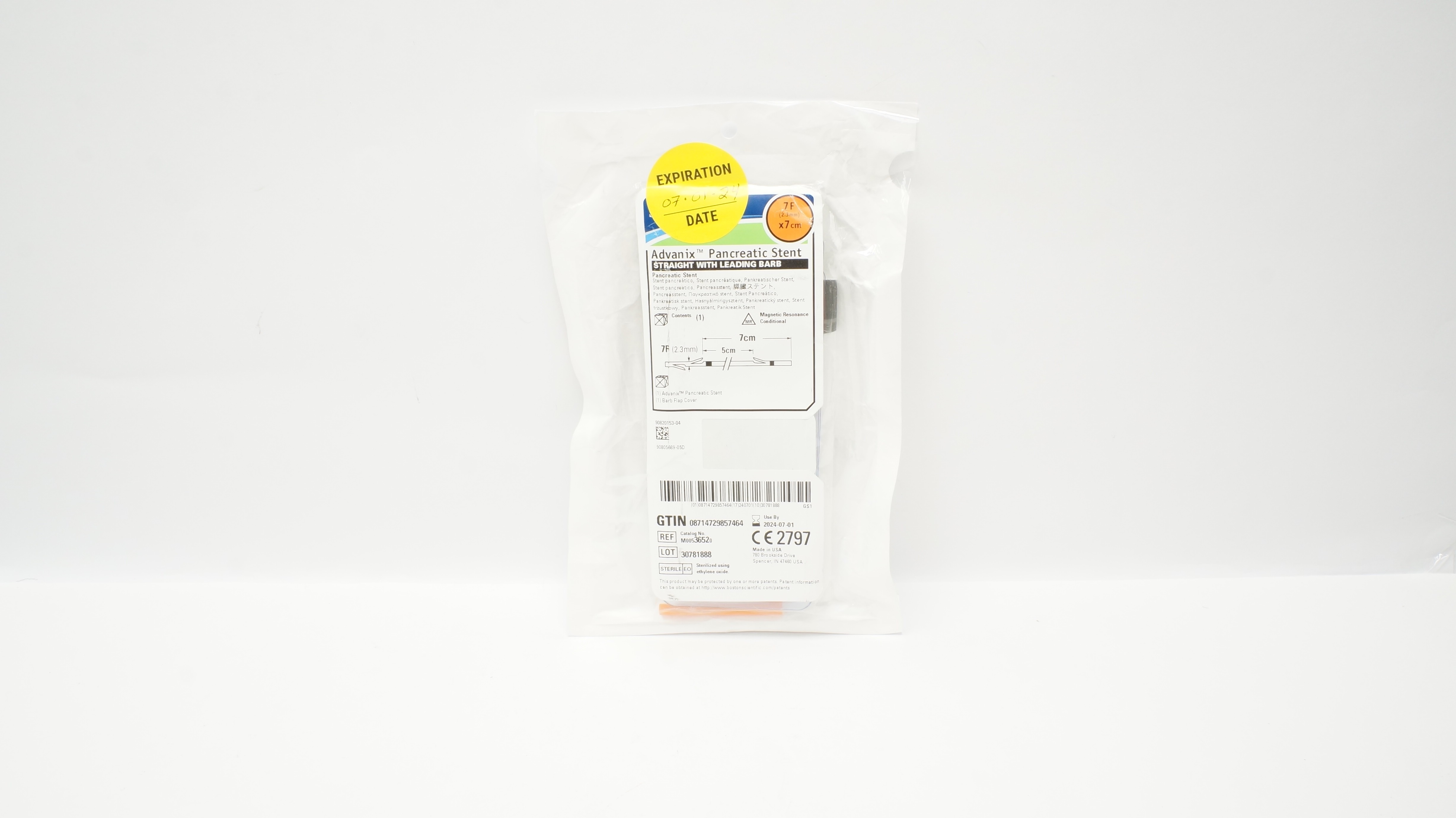 Boston Scientific M00536520 Advanix Pancreatic Stnt 7F x 7cm (x)