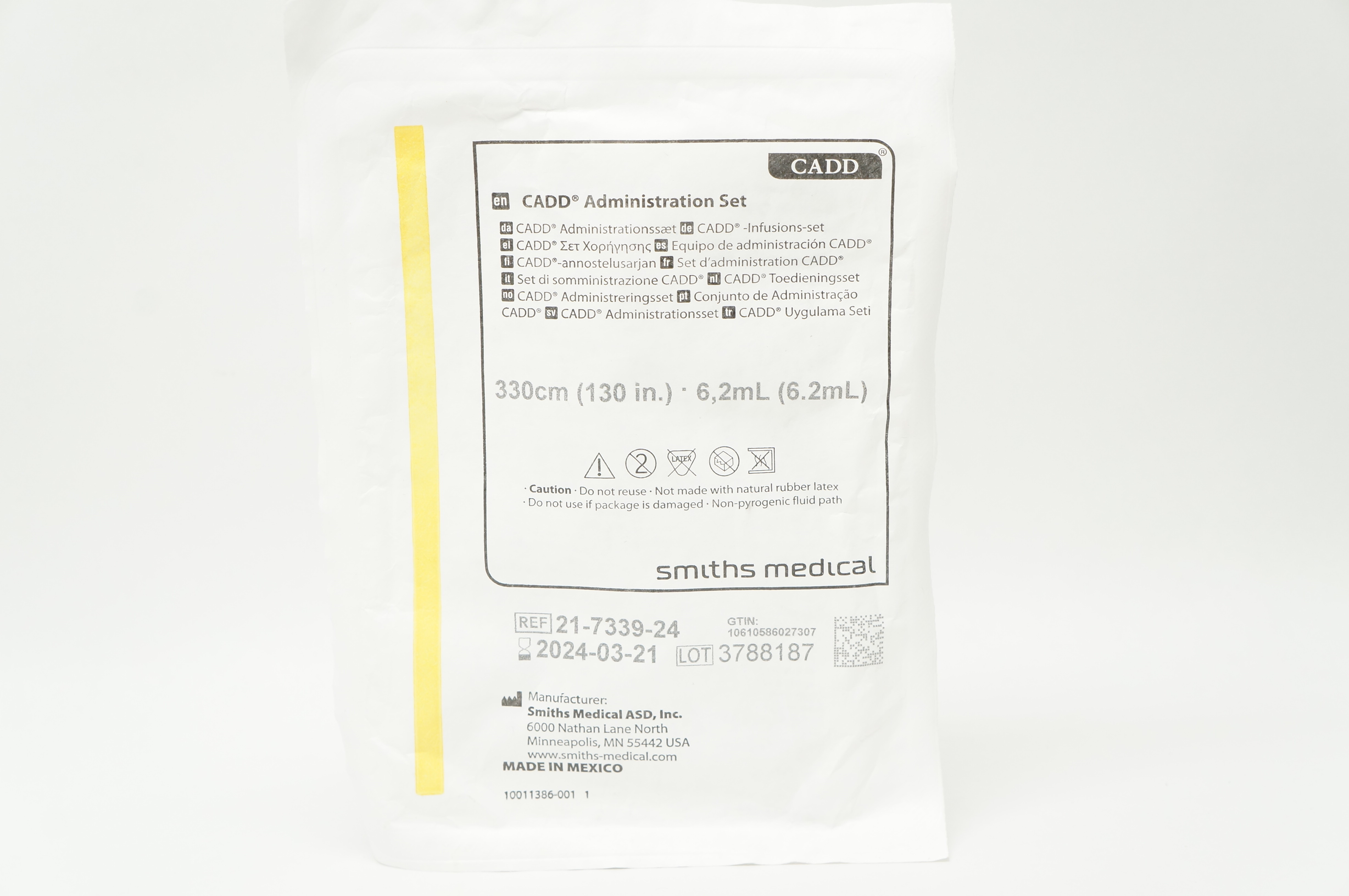 Smiths Medical 21-7339-24 CADD Administration Set 6.2ml x 130inch