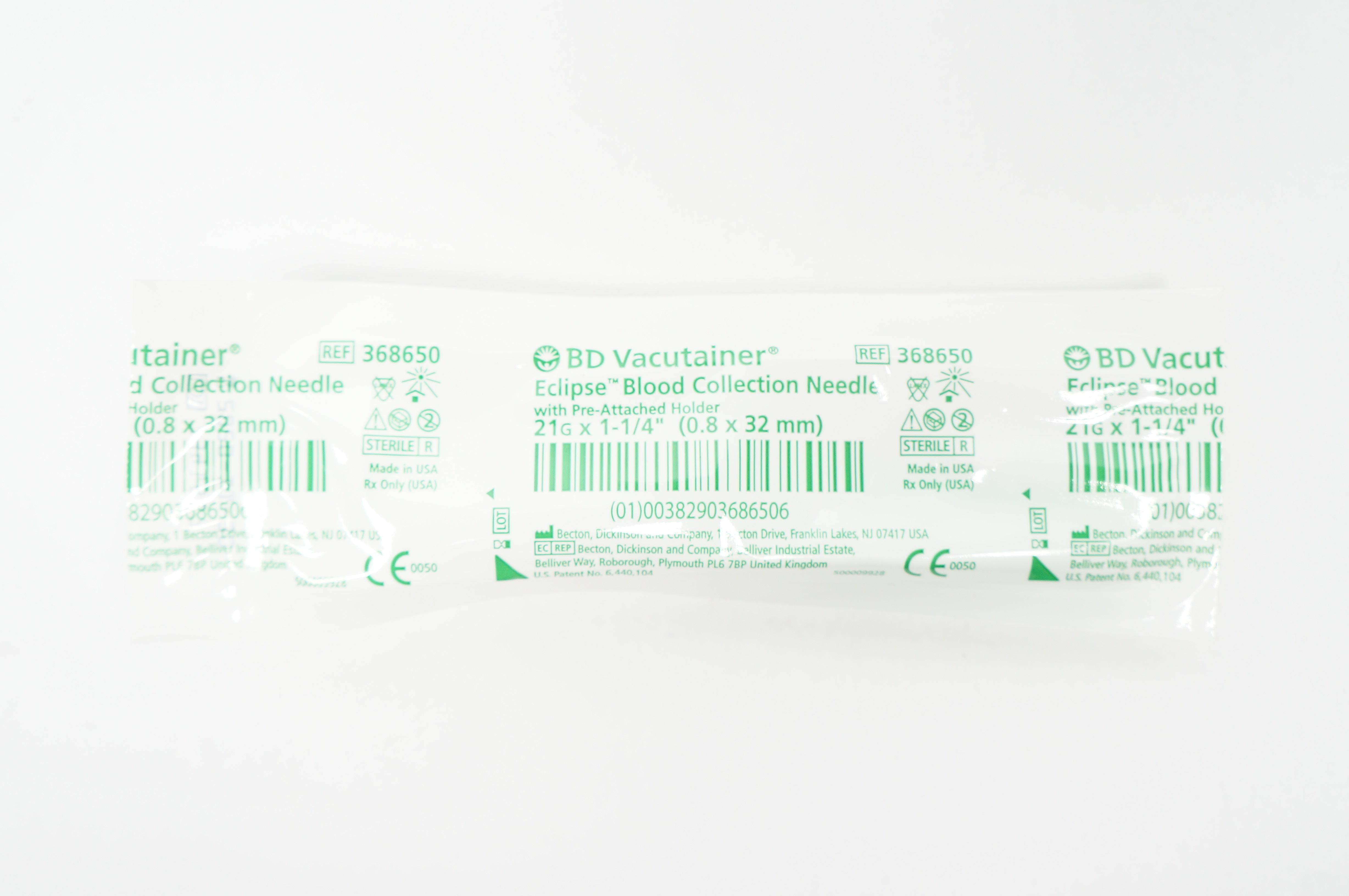 BD 368650 Vacutainer Eclipse Blood Collection Ndle. 21G x 1-1/4inch (x)