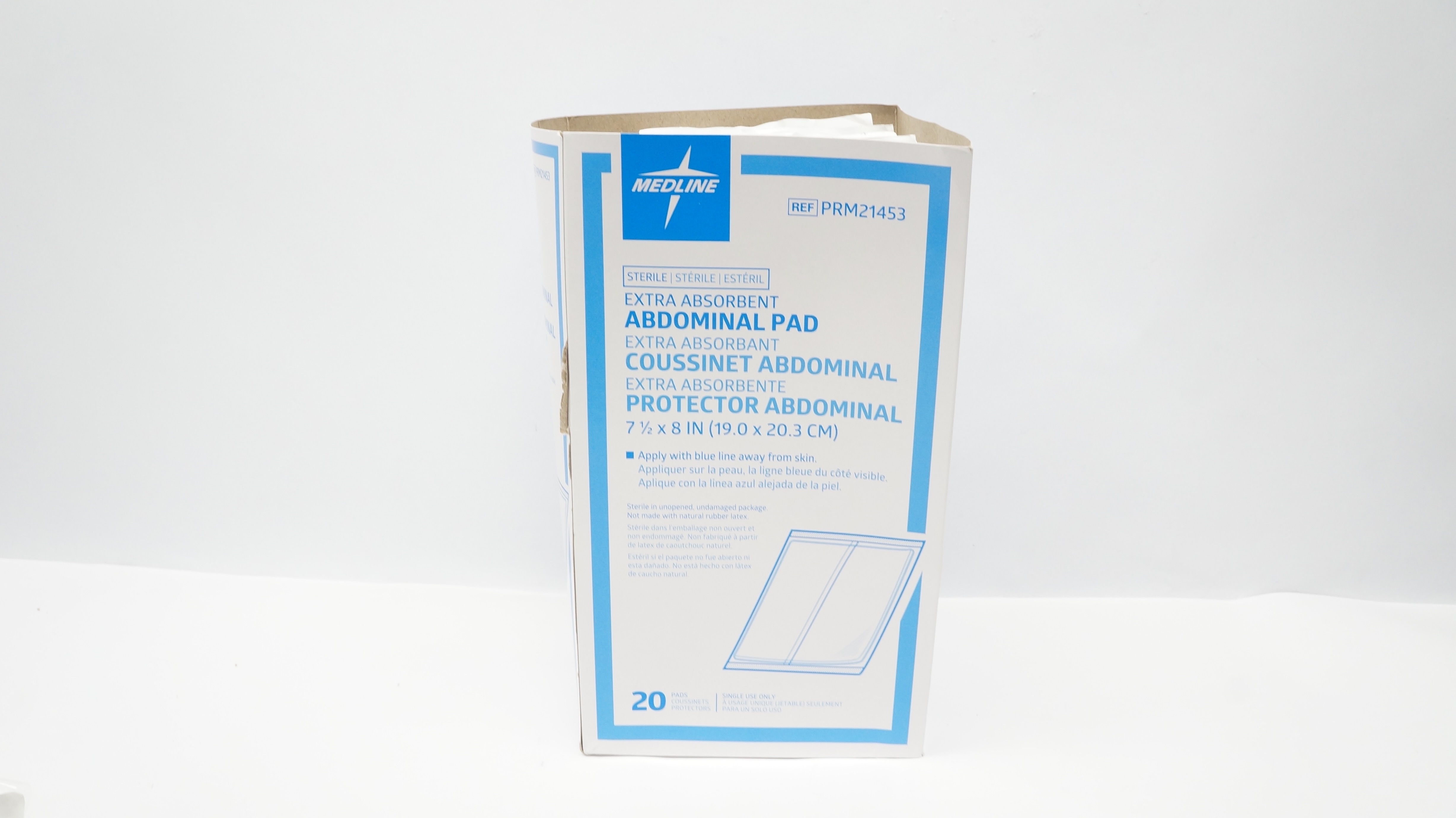 Medline PRM21453 Abdominal Pad 7-1/2 inch x 8inch - Box of 7