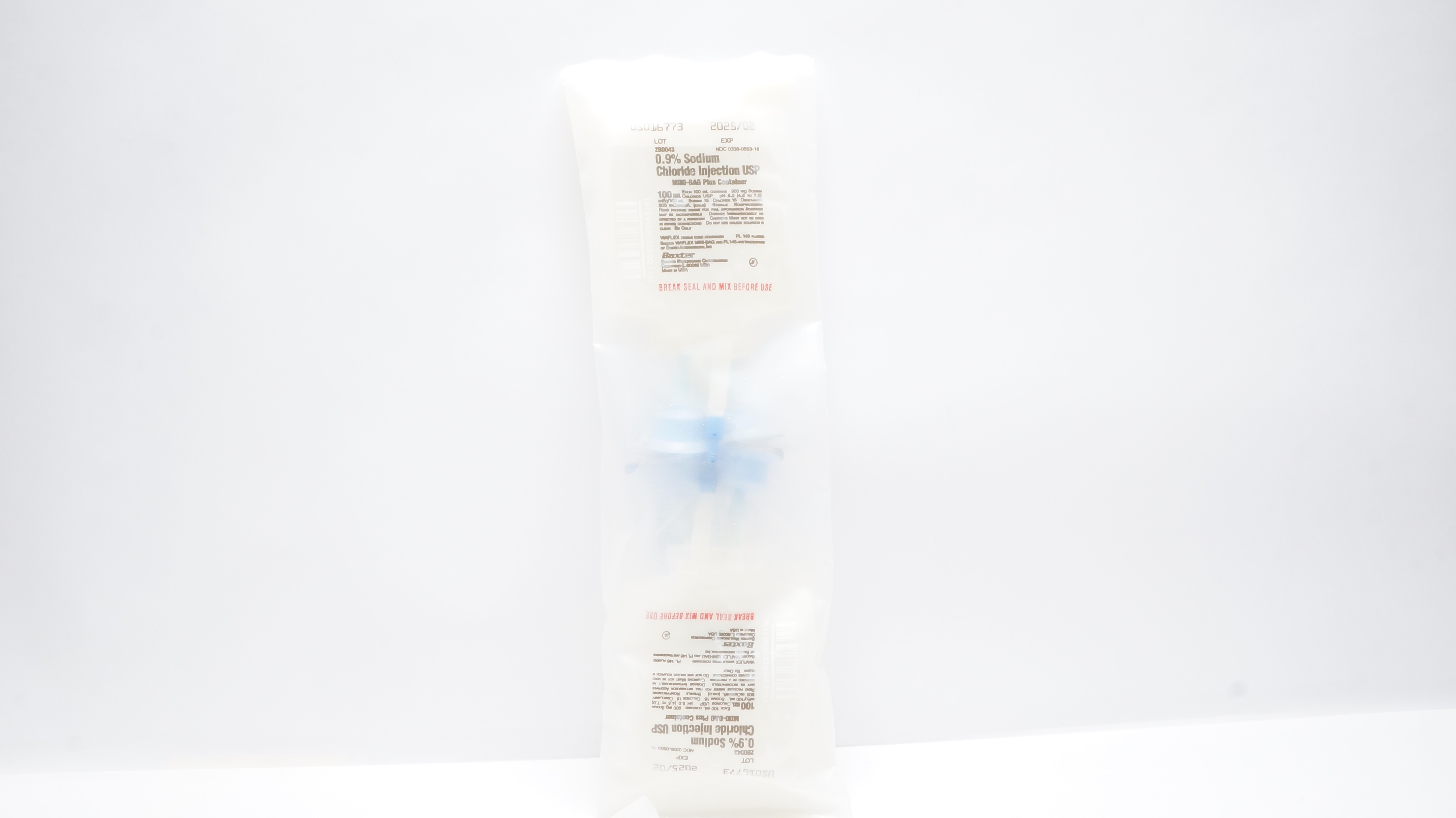 Baxter 2B0043 0.9% Sodium Chloride Injection USP in MINI-BAG Plus Container 100ml