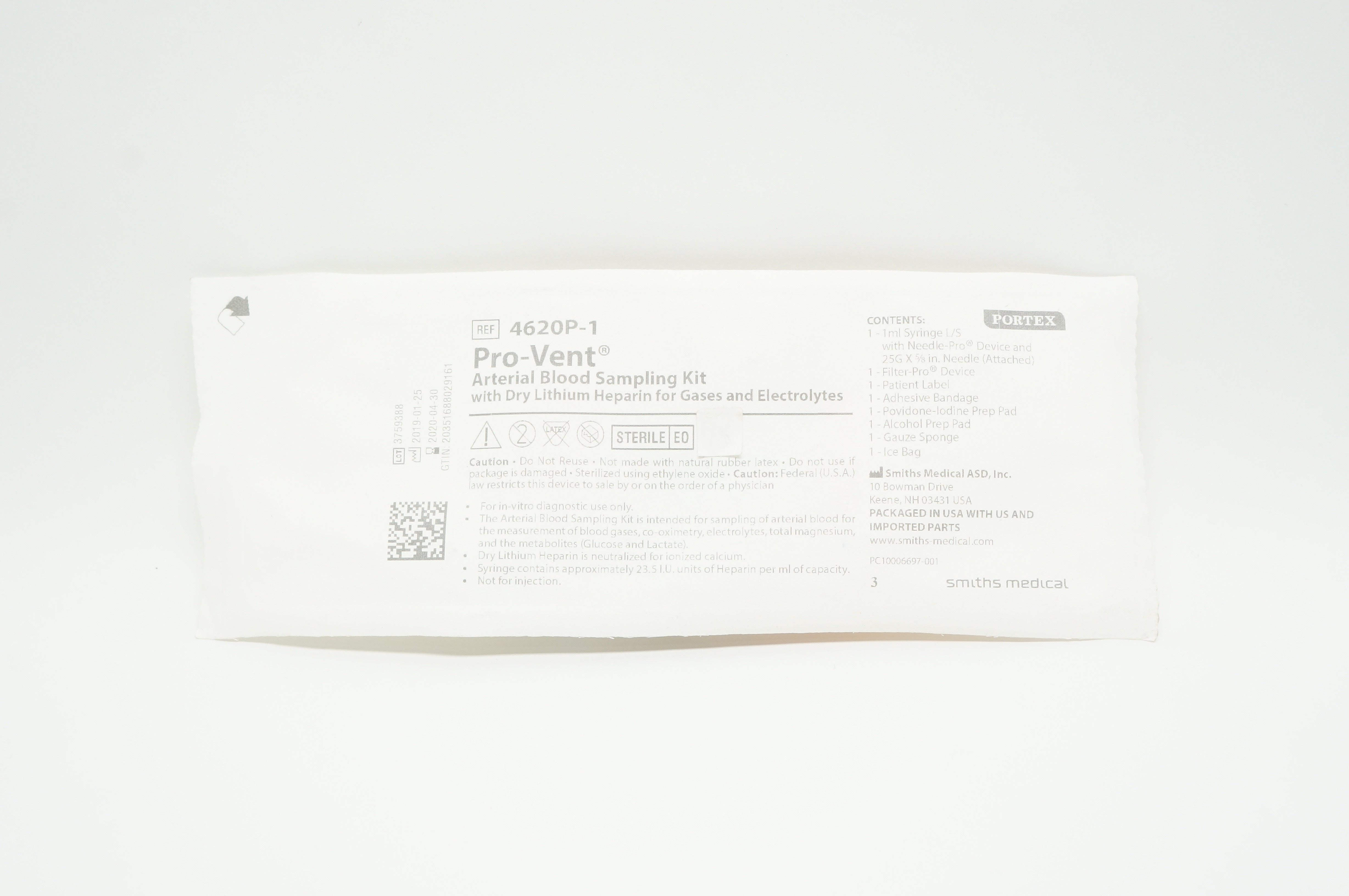 Smiths Medical 4620P-1 Portex Pro-Vent Arterial Blood Sampling (x)