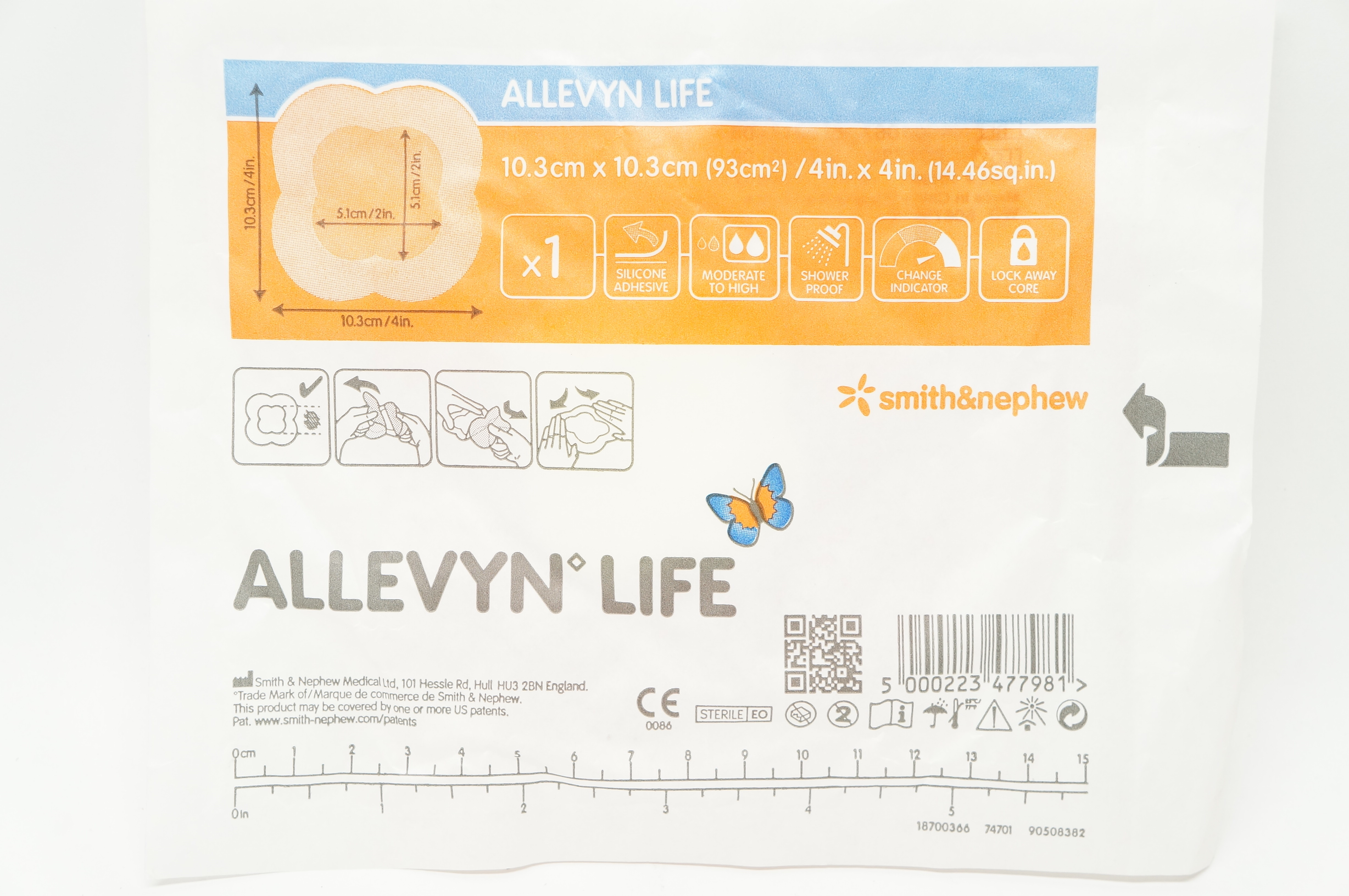 Smith&Nephew 66801067 Allevyn Life 4inch x 4inch (x)