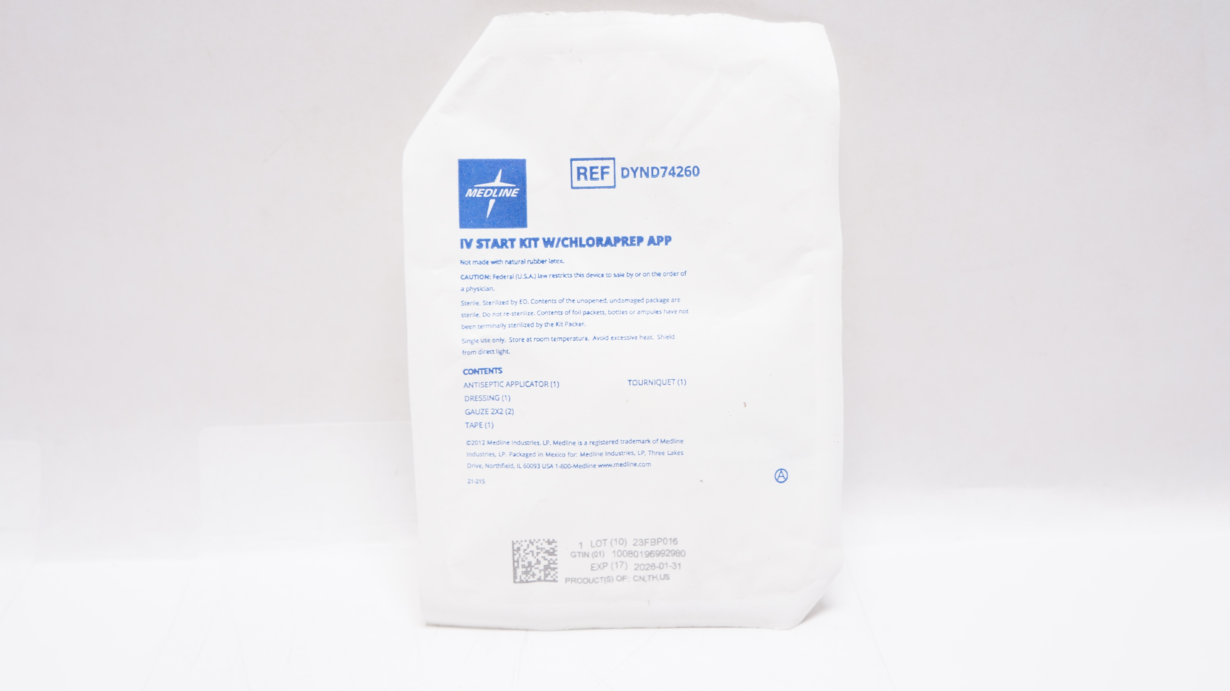 Medline DYND74260 IV Start Kit W/Chloraprep App