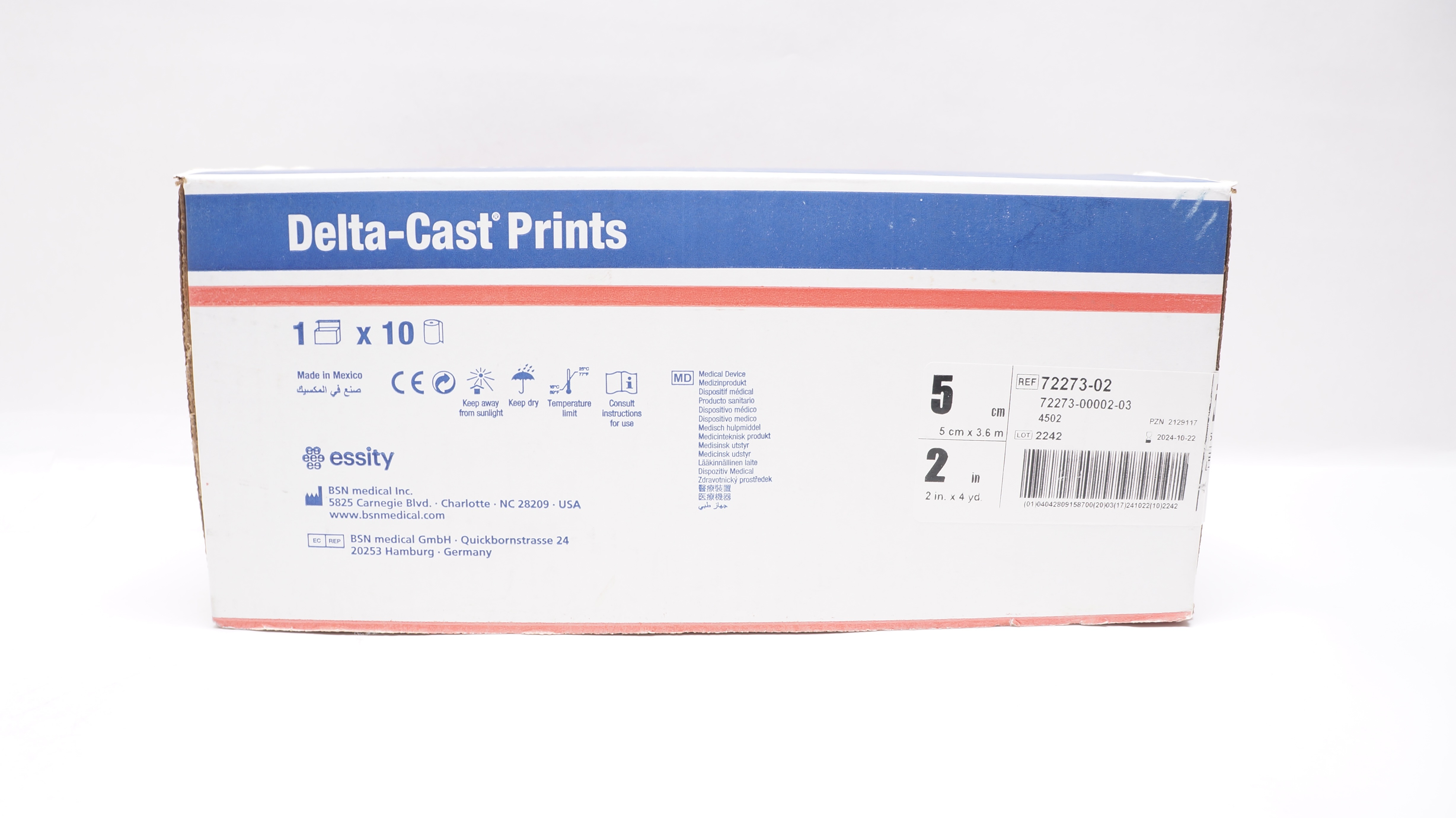 BSN 72273-02 Delta-Cast Printed Polyester Cast Tape 2inch x 4yd - Box of 10