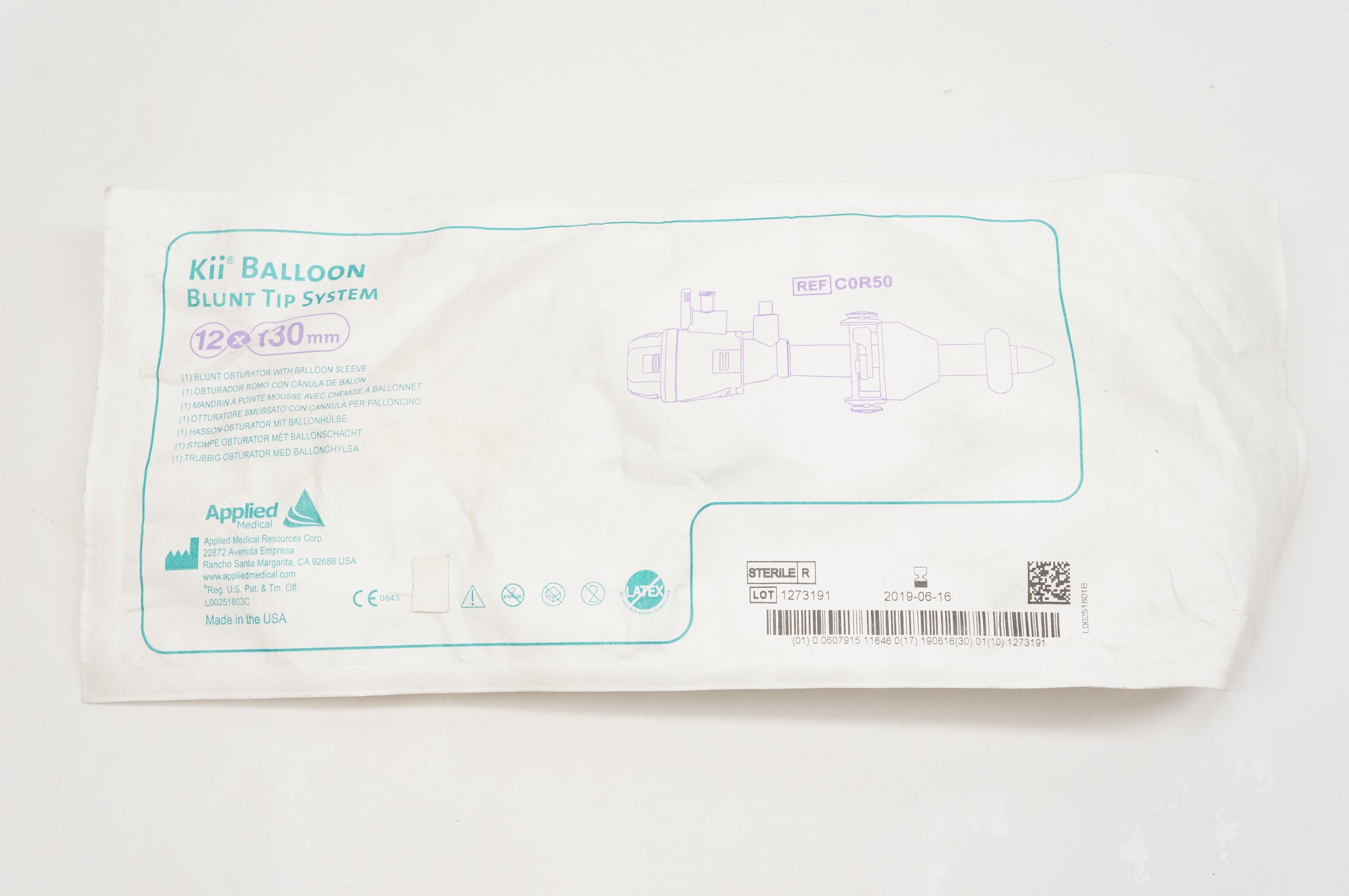 Applied Medical C0R50 Kii Balloon Blunt Tip System 12 x 130mm (x)