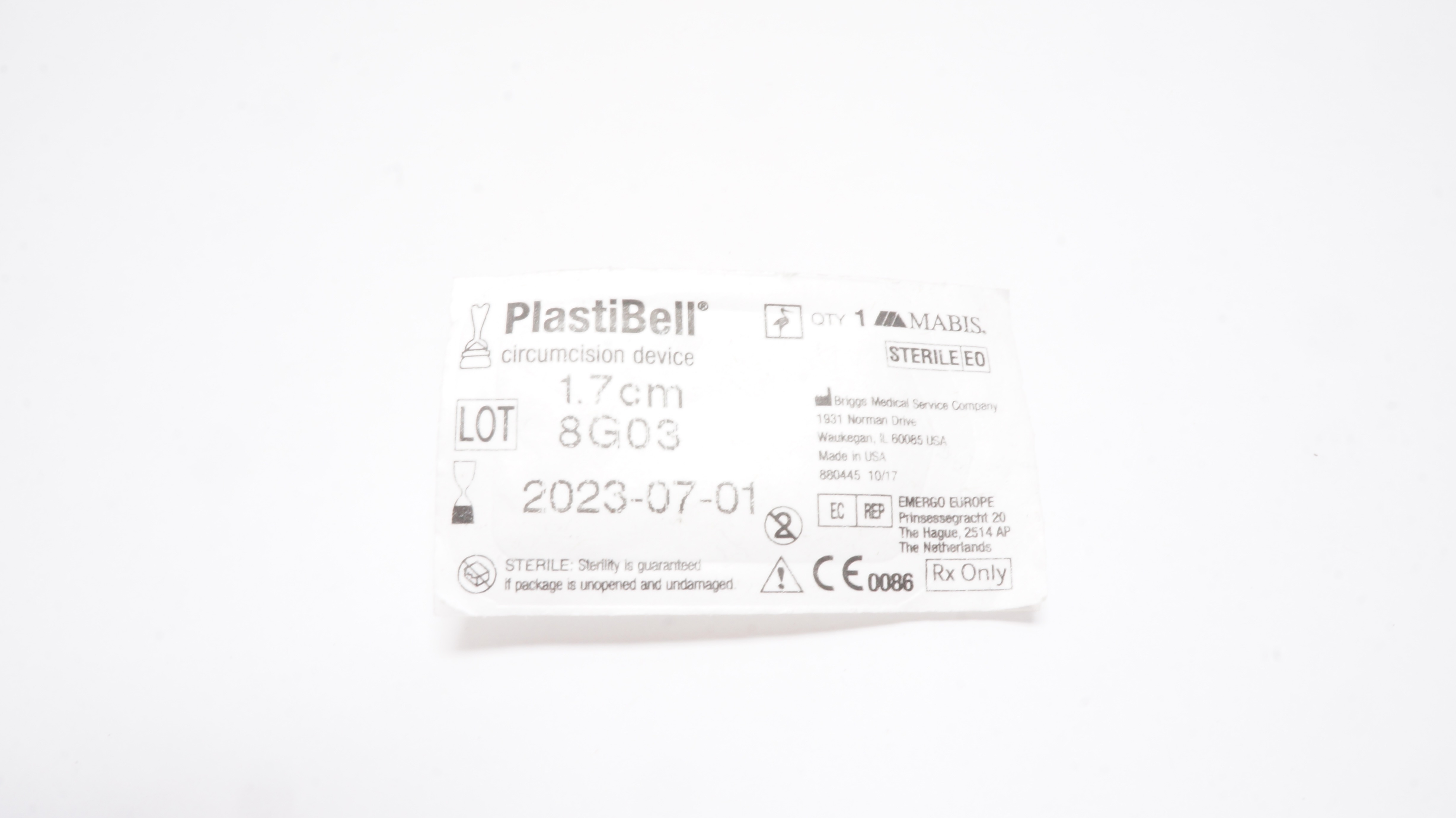 Mabis 8G03 PlastiBell Circumcision Device 1.7cm (x)