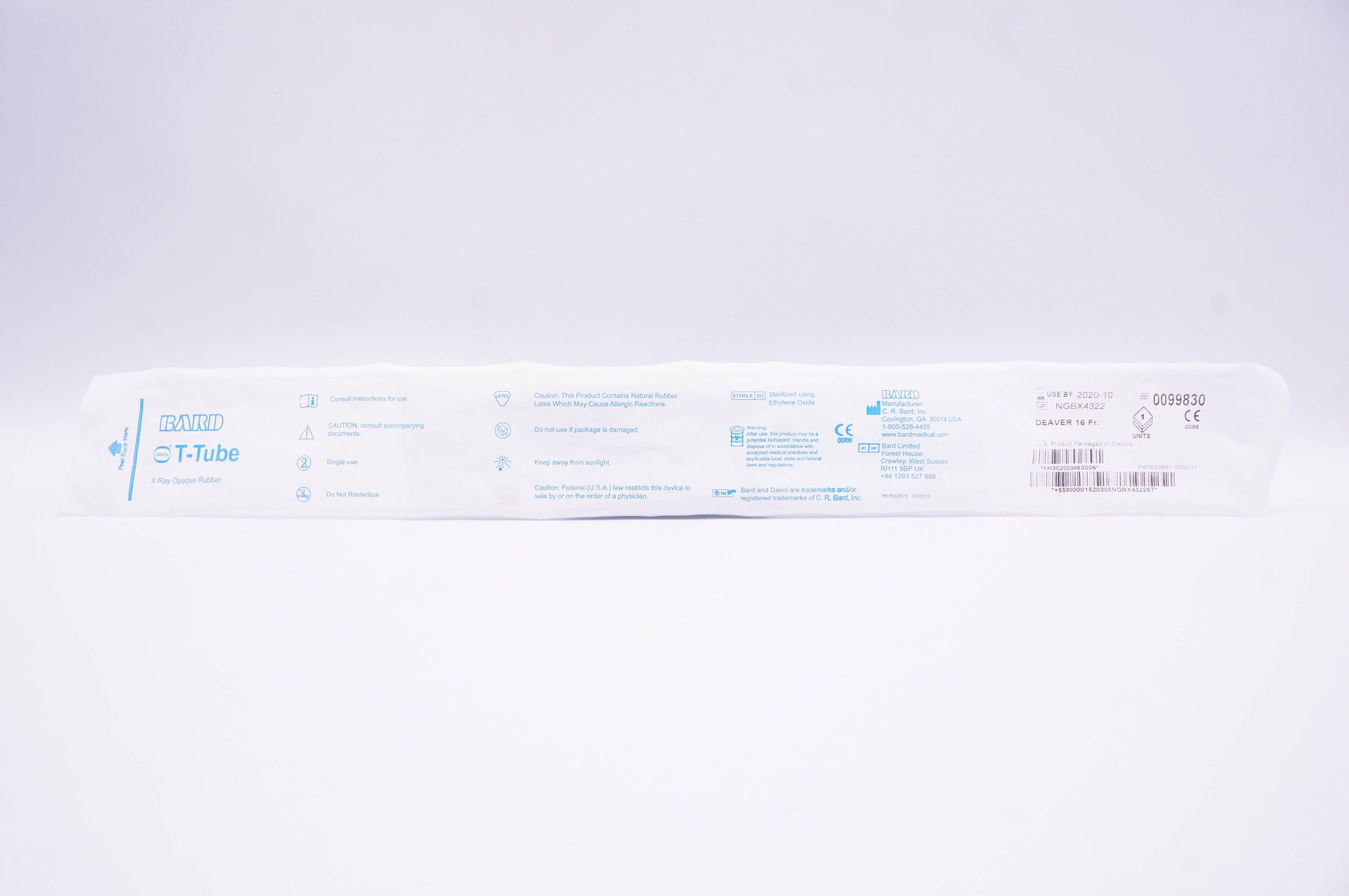 Bard 0099830 T-Tube Deaver 16Fr. (x)