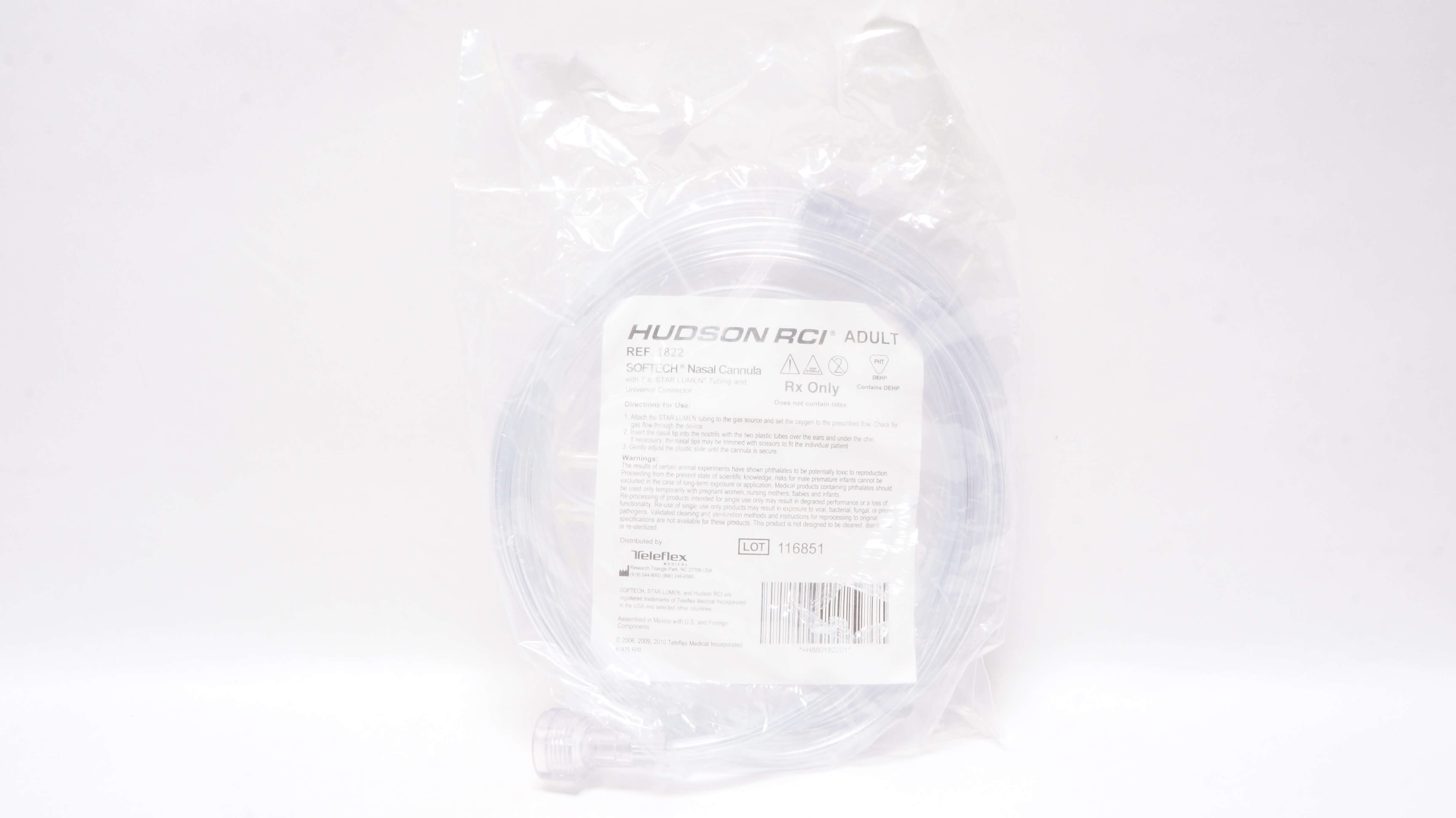 Teleflex 1822 Hudson RCI Adult Softech Nasal Cannula