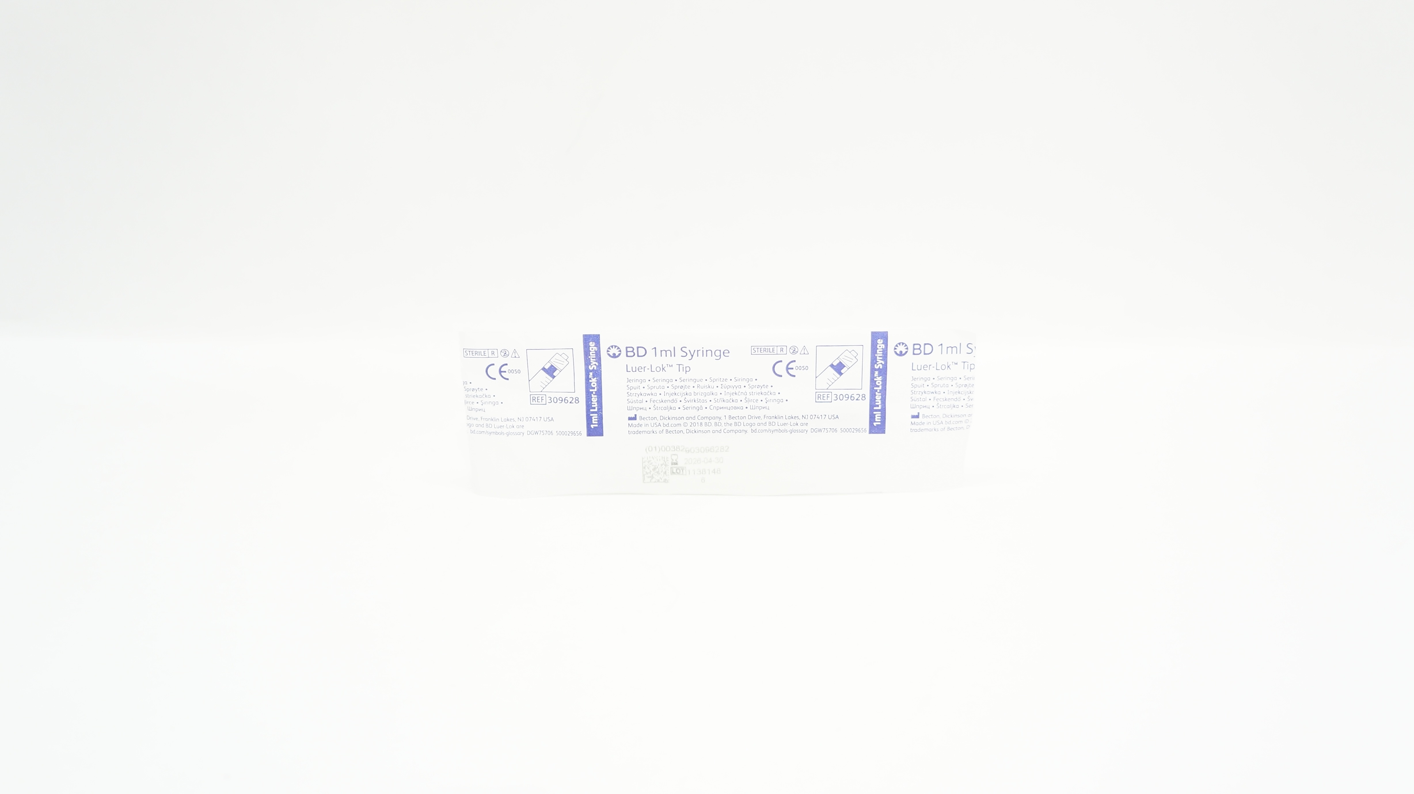 BD 309628 1ml Syringe Luer-Lok Tip