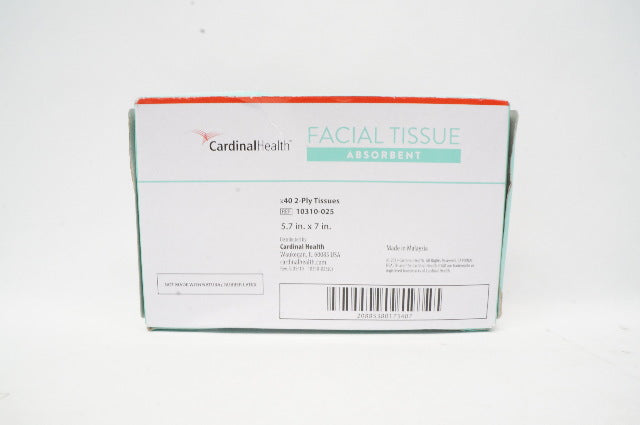 Cardinal Health 10310-025 Facial Tissue 2-Ply, 5.7 inch x 7 inch - Box of 40