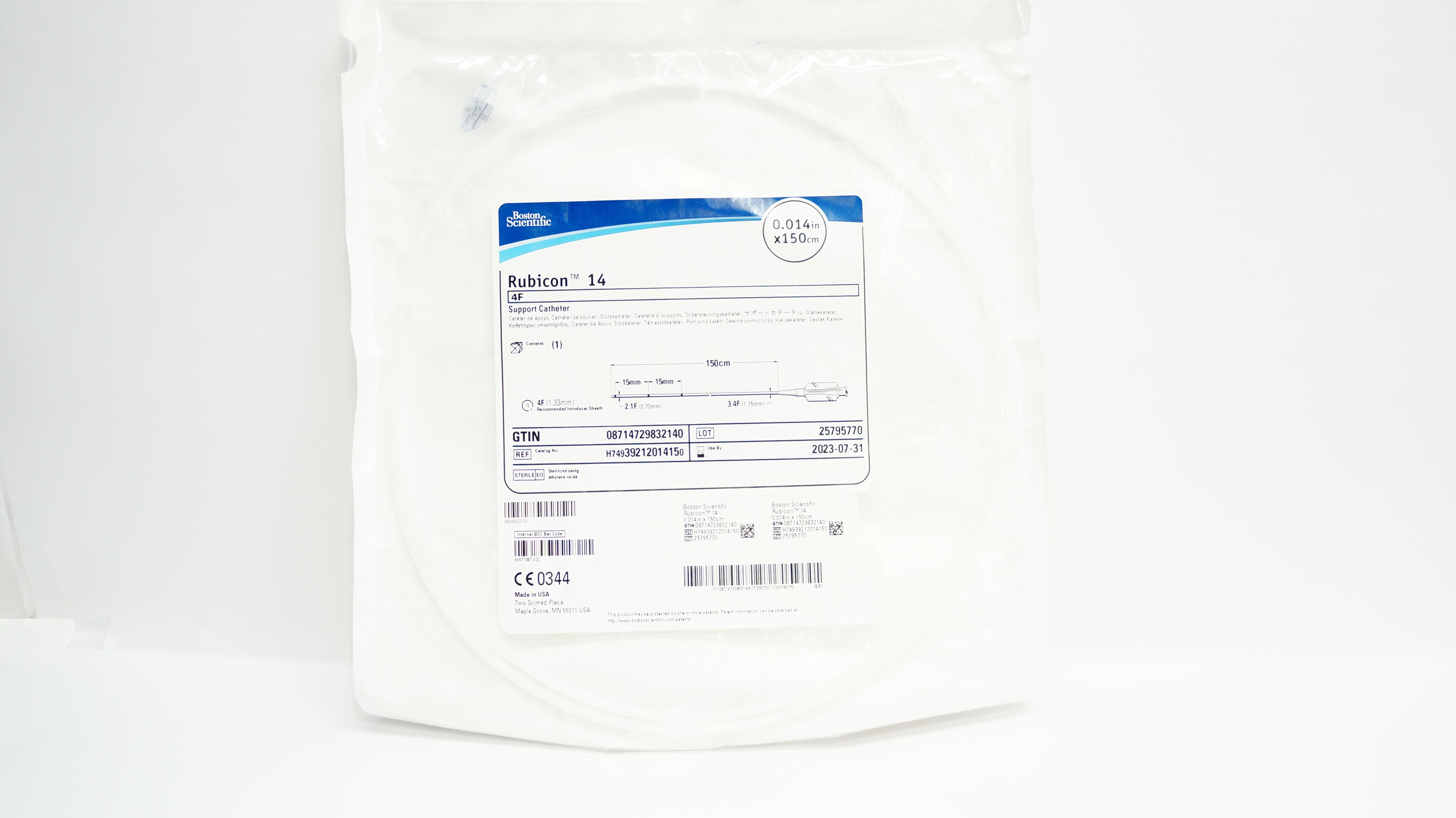 Boston Scientific H74939212014150 Rubicon 14 Support Cath. 0.014inch x 150cm (x)