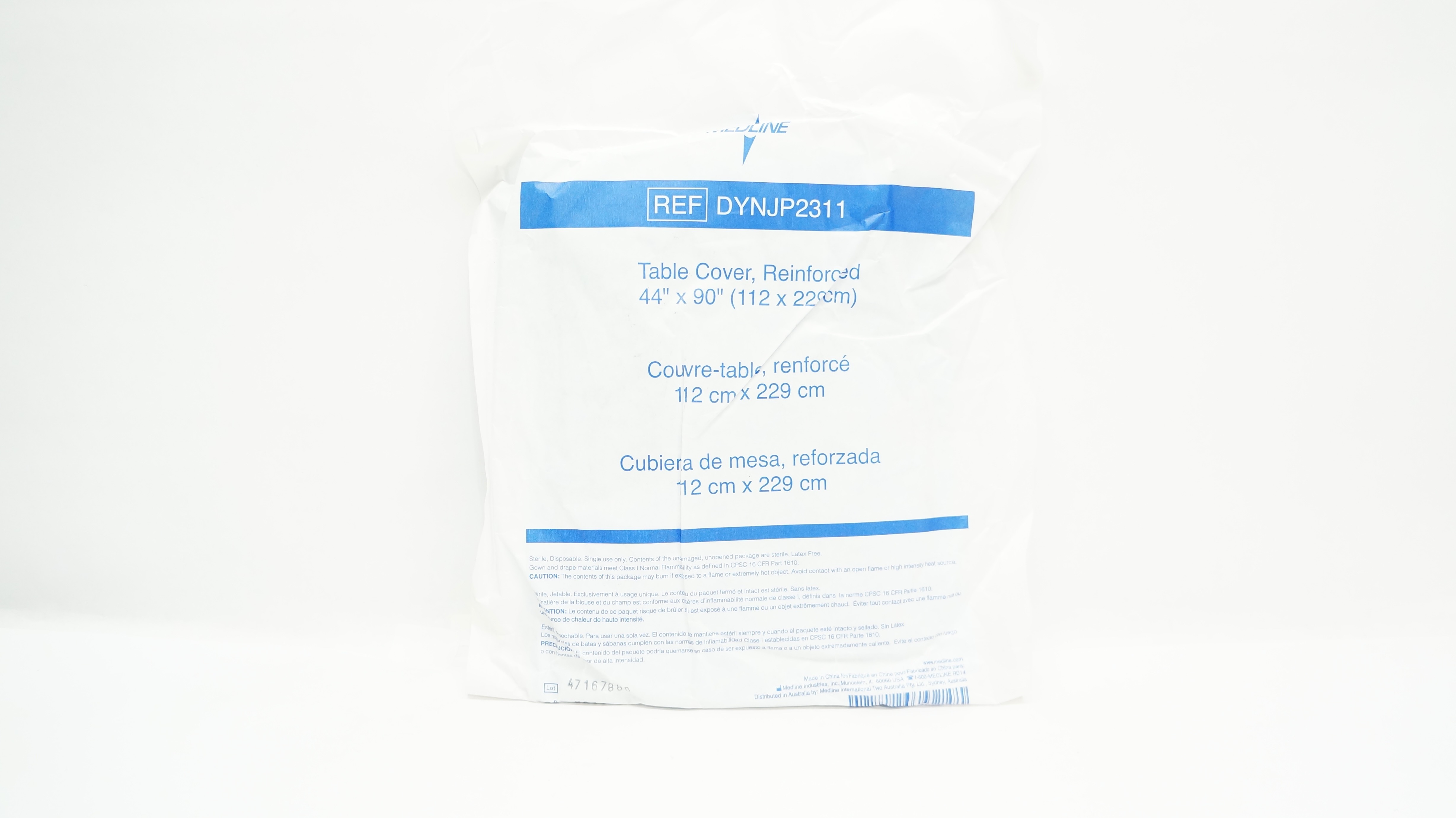 Medline DYNJP2311 Table Cover, Reinforced 44inch x 90inch