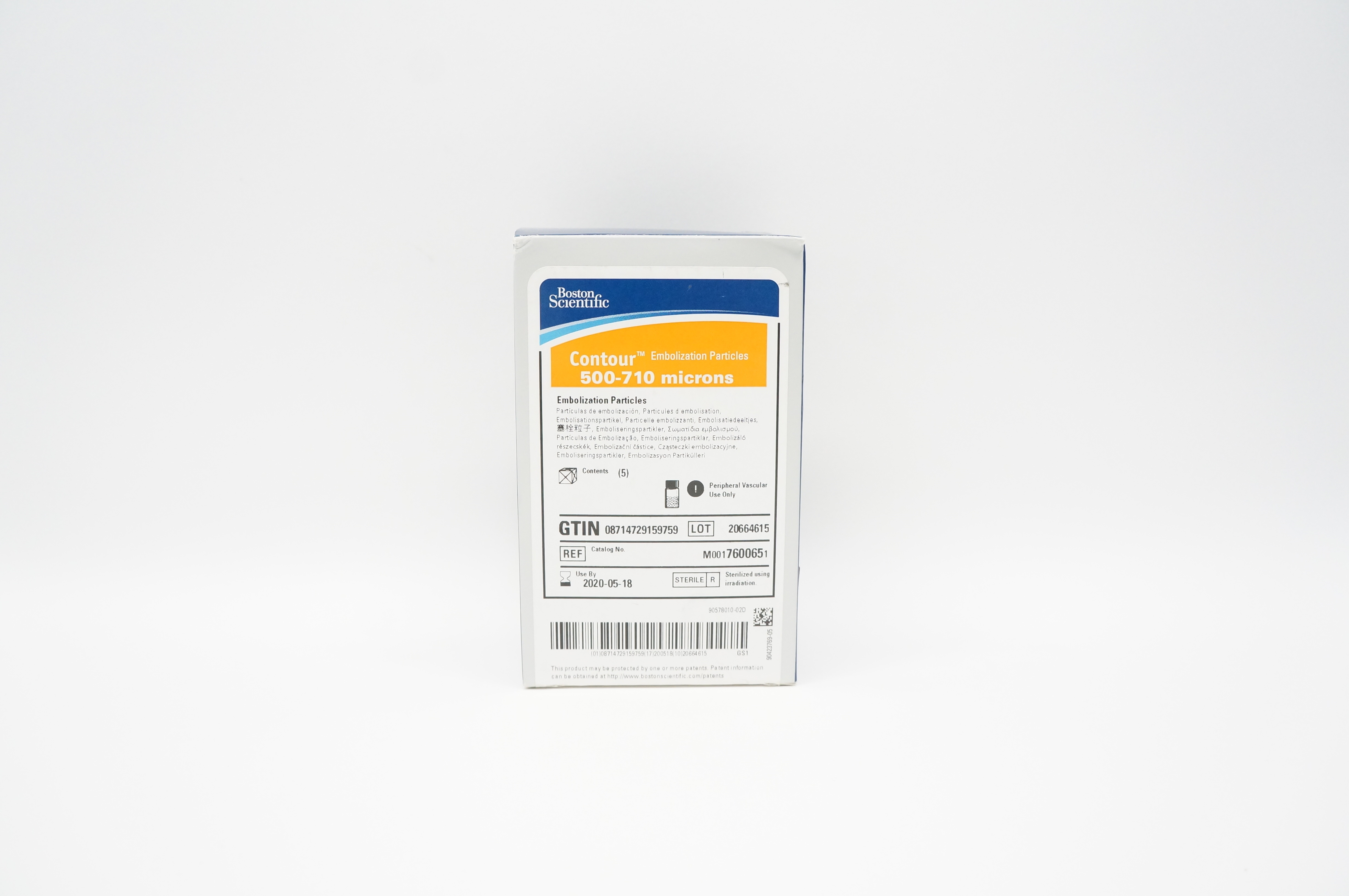 Boston Scientific 760065 Contour Embolization Particles 500-710 Microns - Box of 5 (x)