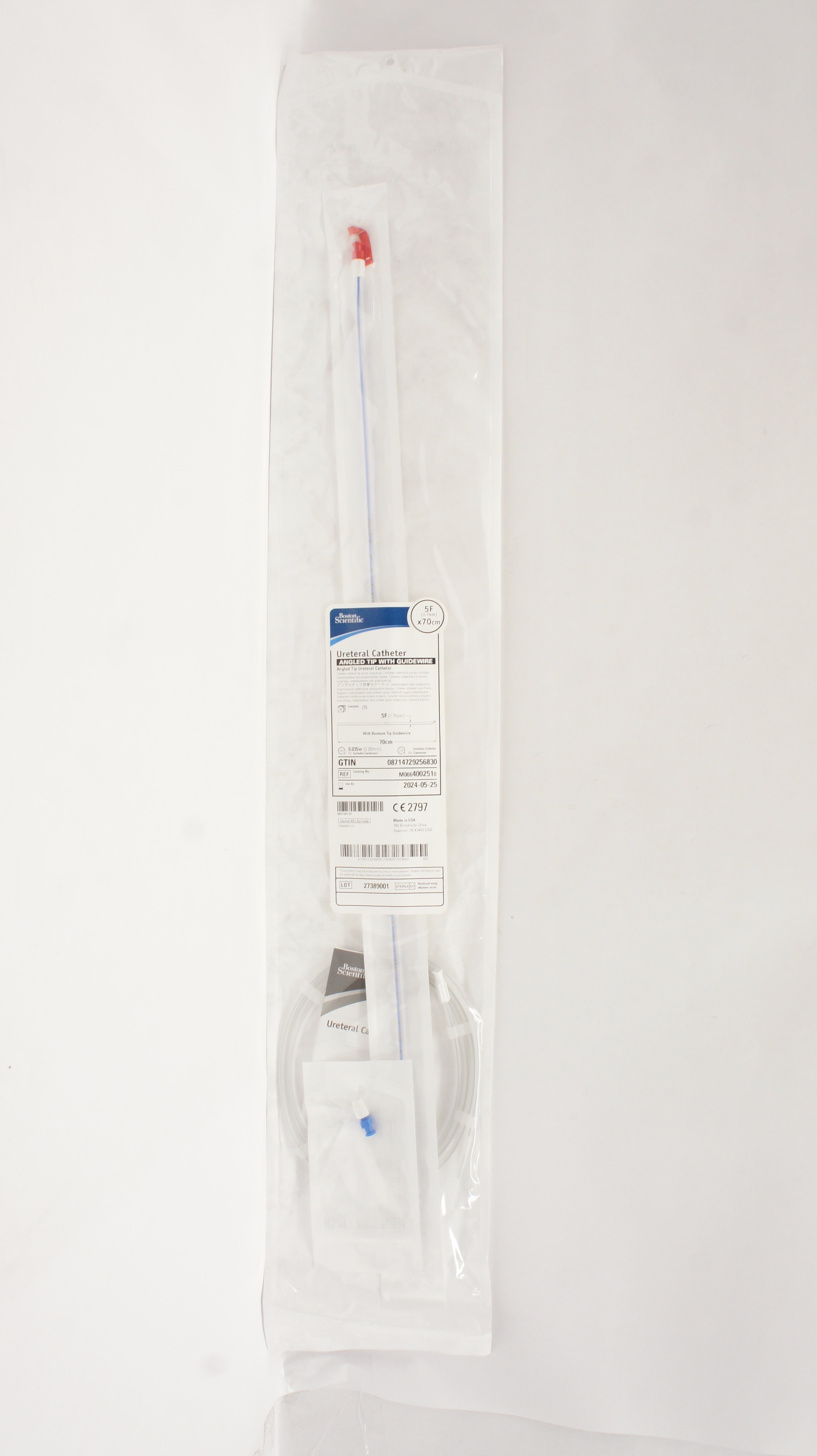 Boston Scientific M0064002510 Angled Tip Ureteral Cath. 5F x